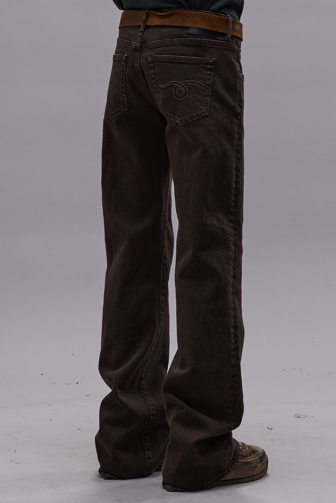 R13 BOY FLARE - CHOCOLATE BROWN STRETCH - R13 | REVERSIBLE