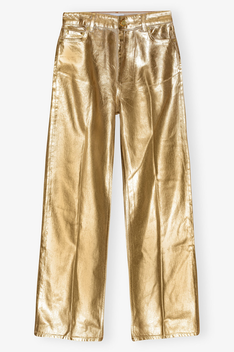 GOLD FOIL WIDE JEANS 1