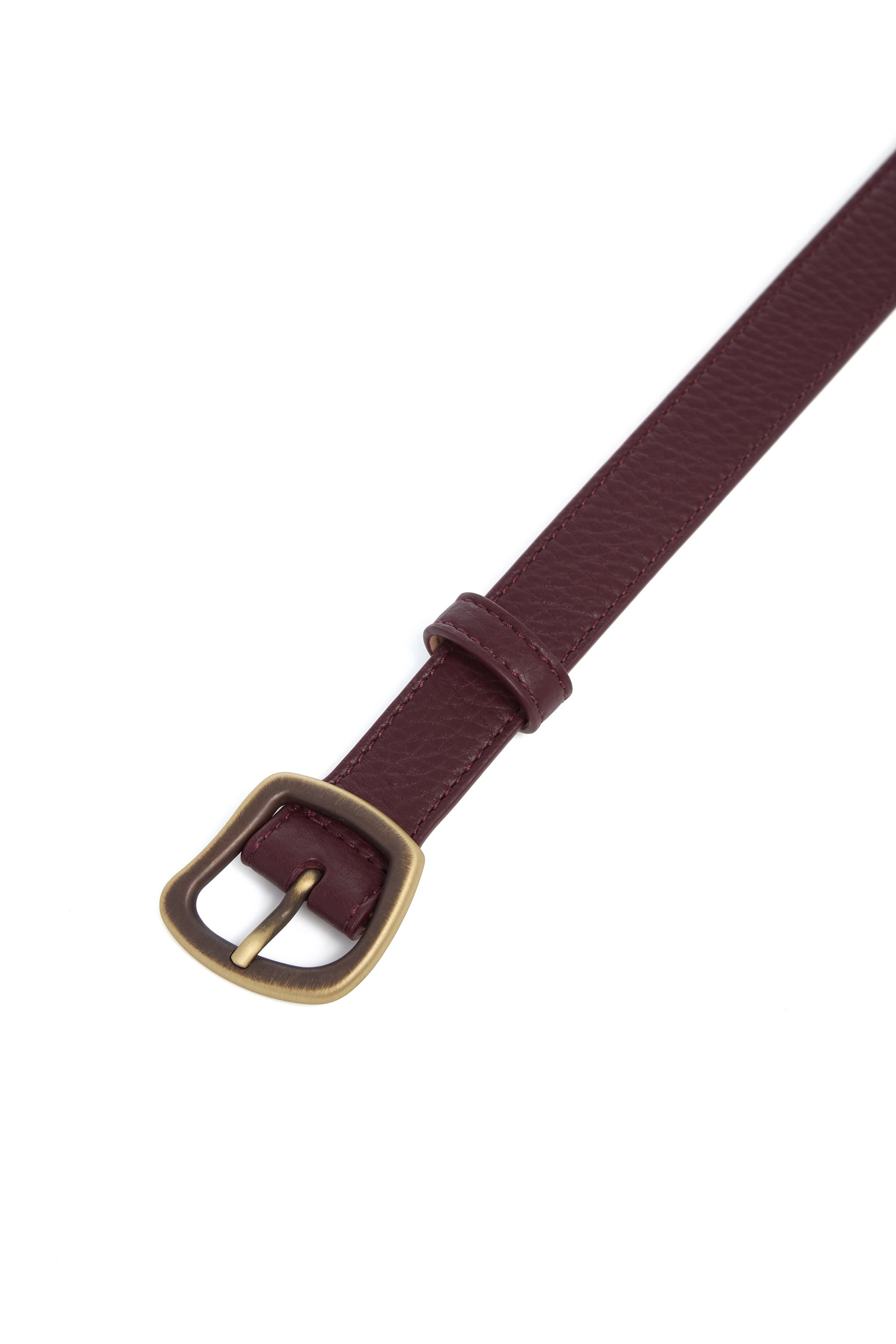Small Simone Belt in Bordeaux Textured Leather - 3