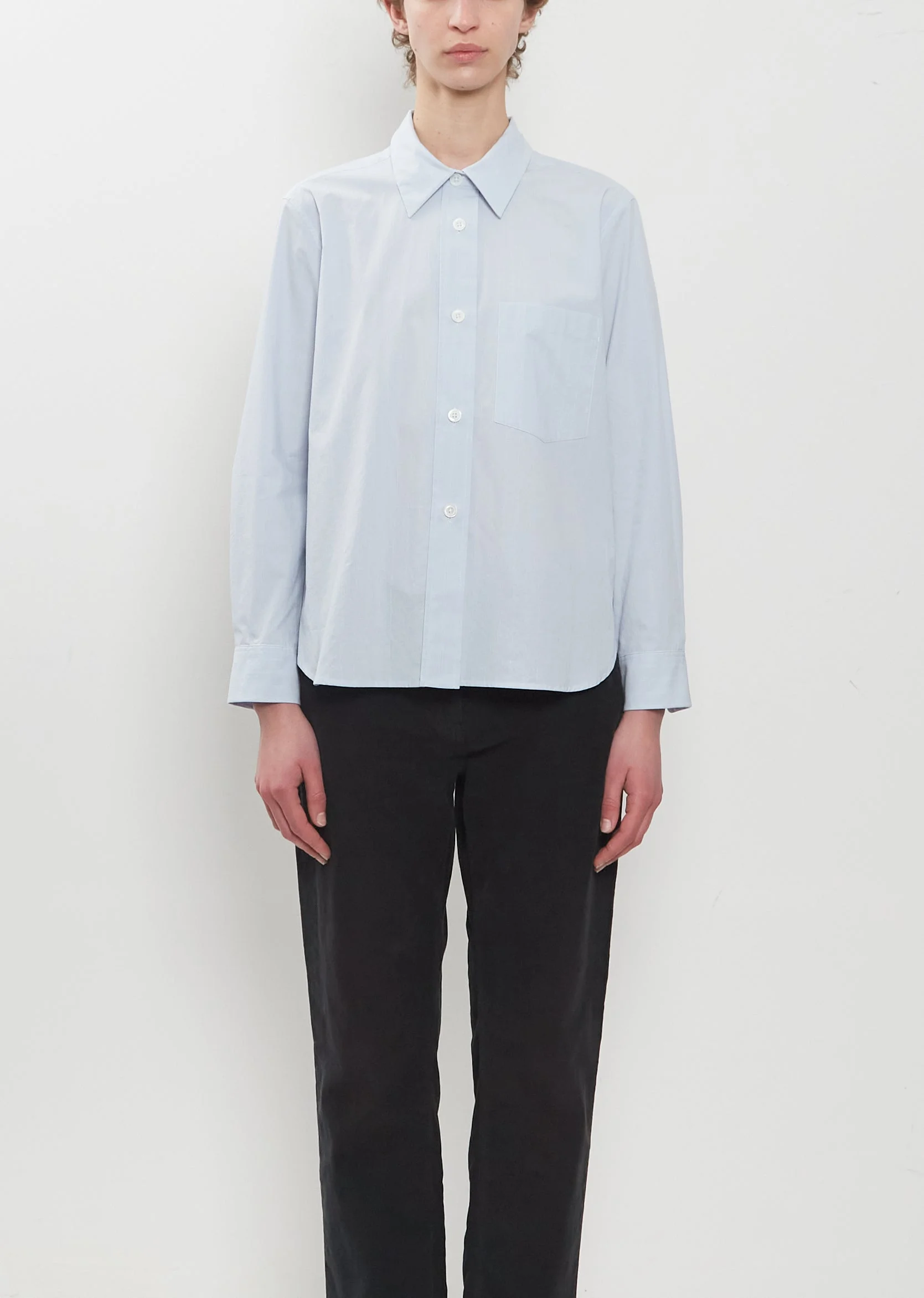 Faded Cotton Stripe Simple Shirt - 1
