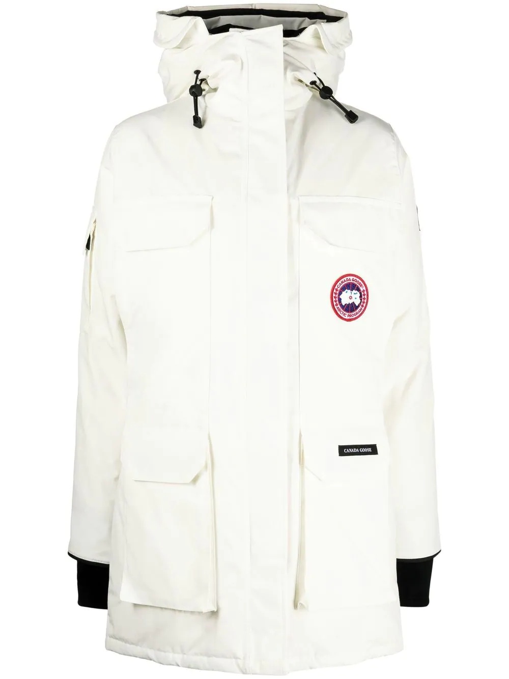 logo-patch detail padded coat - 1