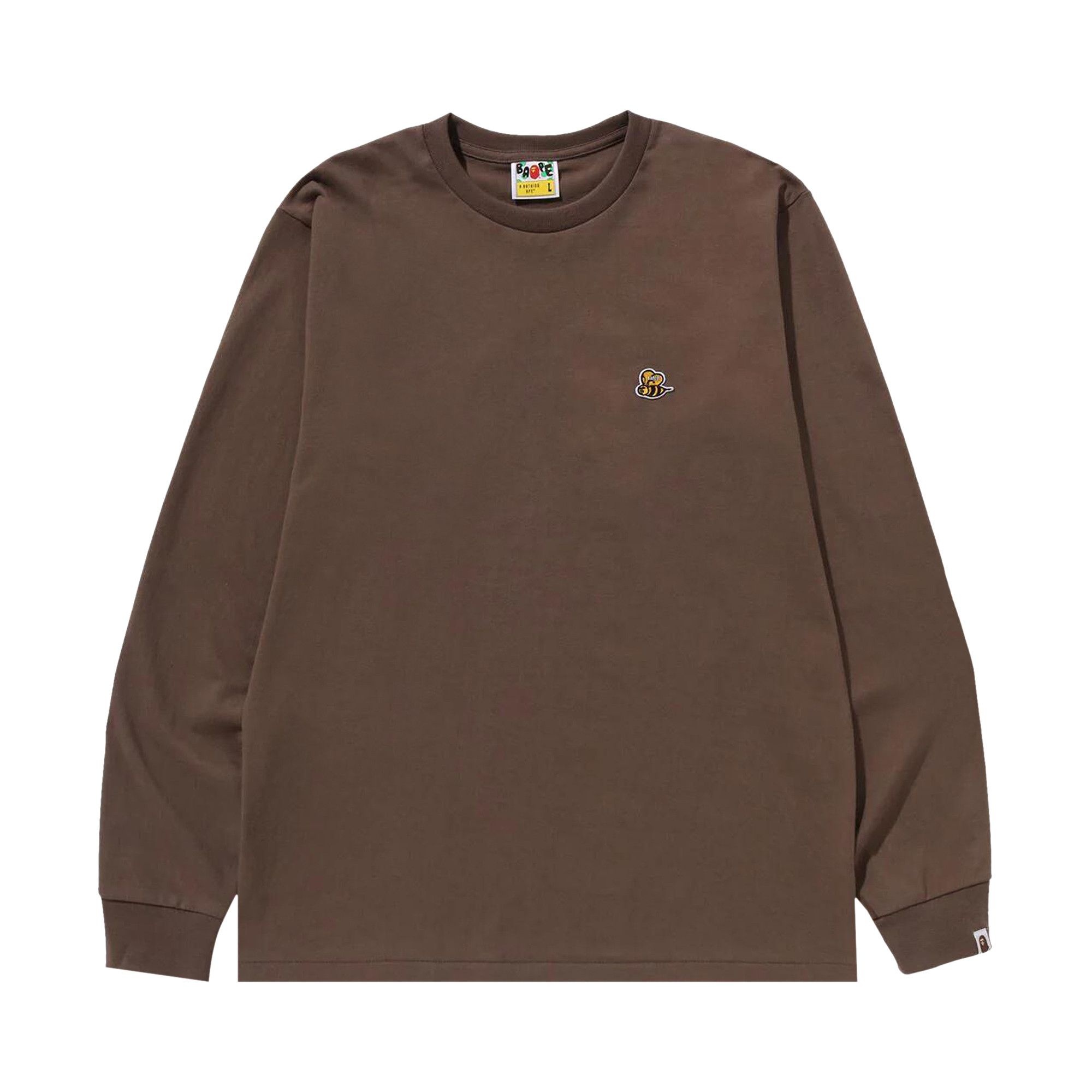 BAPE Bee One Point Long-Sleeve Tee 'Brown' - 1