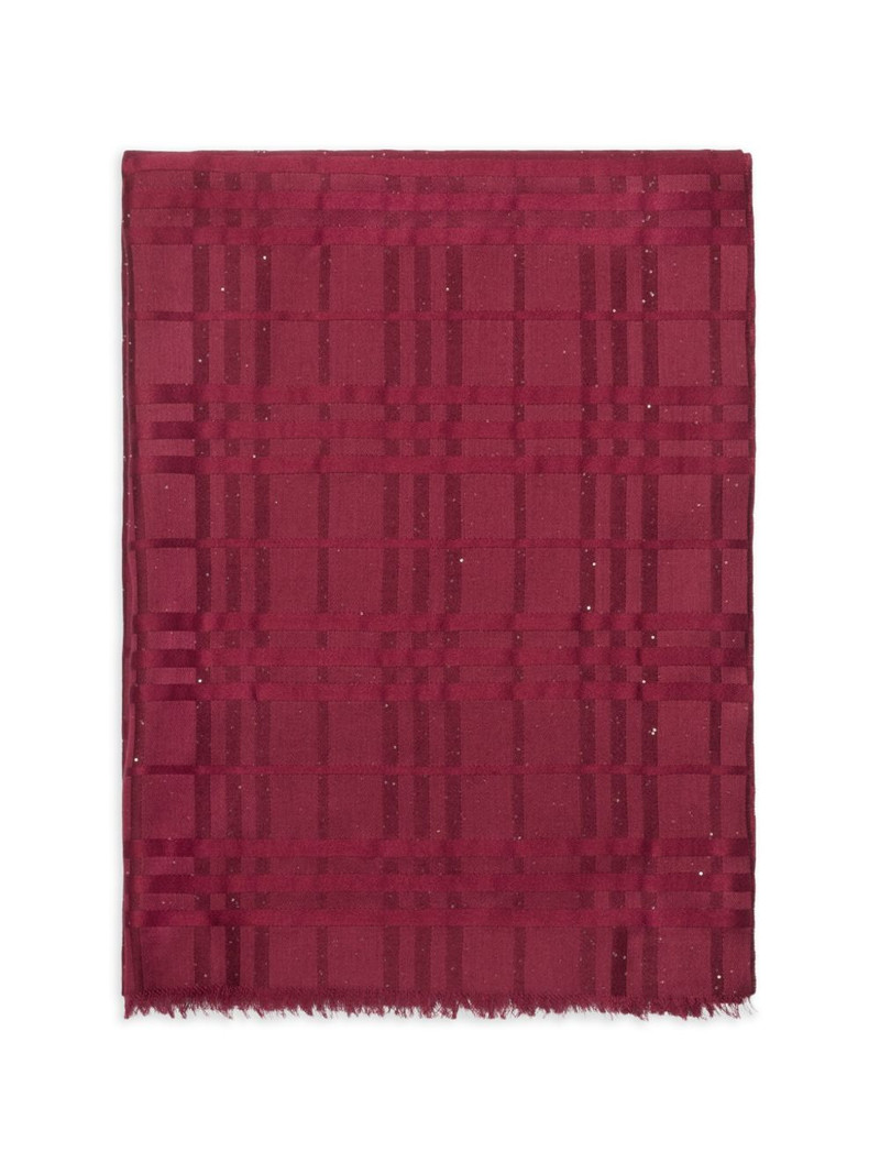 Burberry wide Check silk wool cashmere scarf outlook