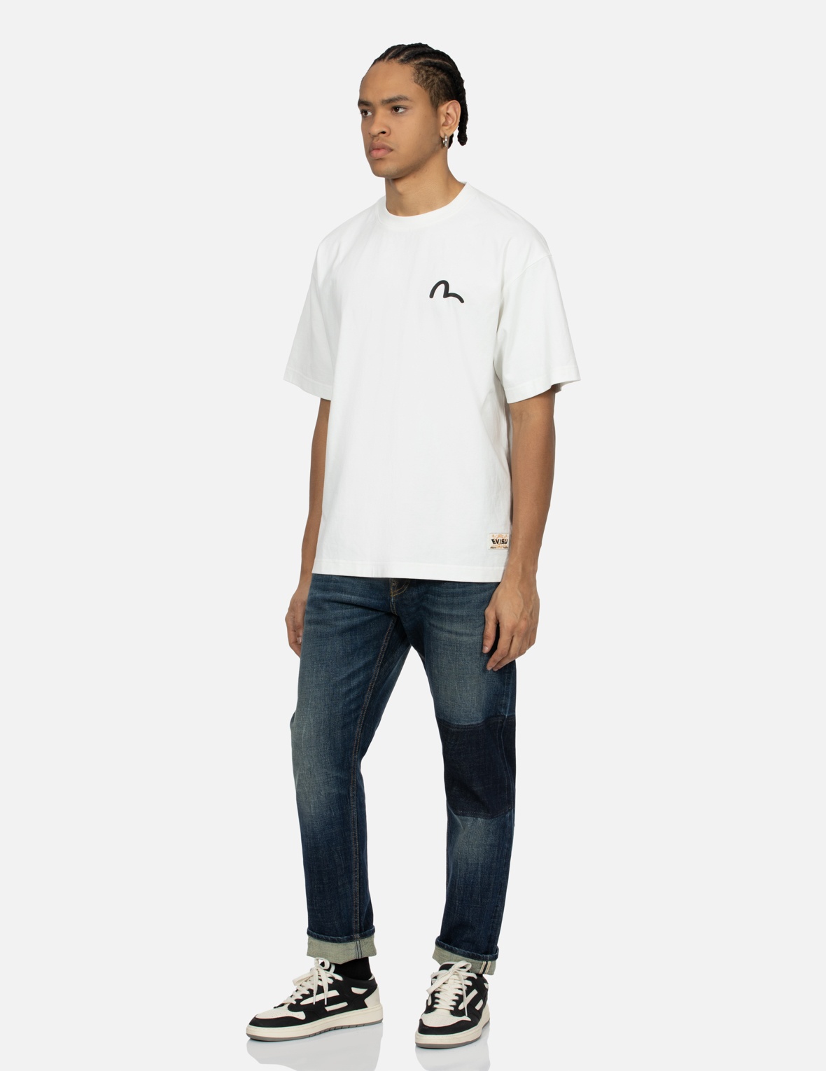 FOAM LINE KAMON AND SEAGULL DAICOCK PRINT LOOSE FIT T-SHIRT - 4