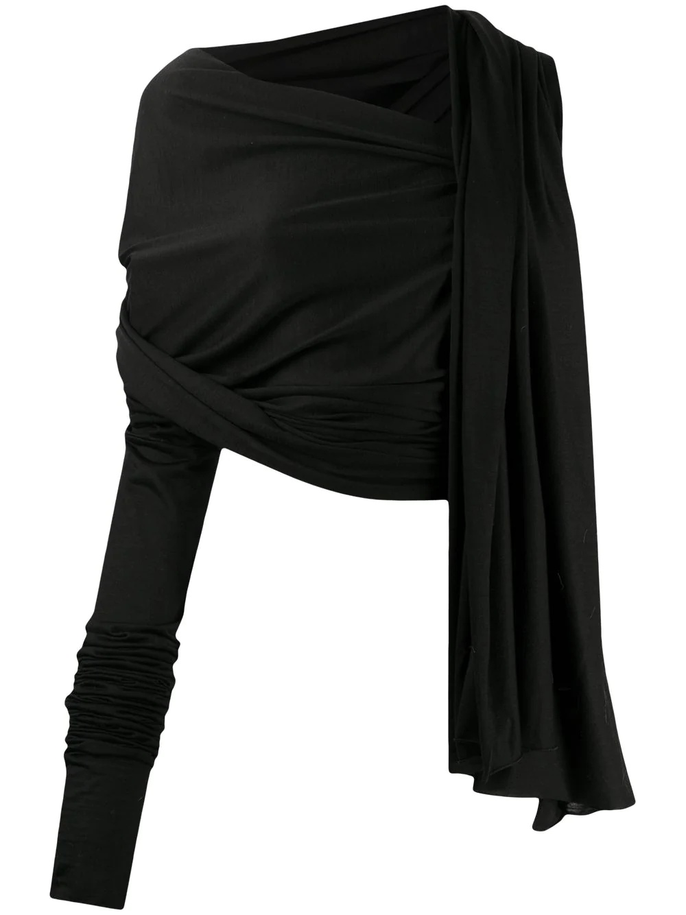 draped asymmetric wool top - 1