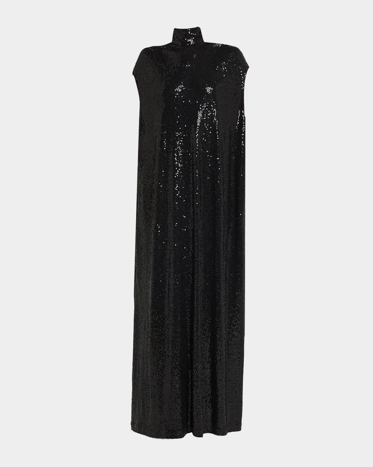 Cap-Sleeve Sequined Shift Gown - 1