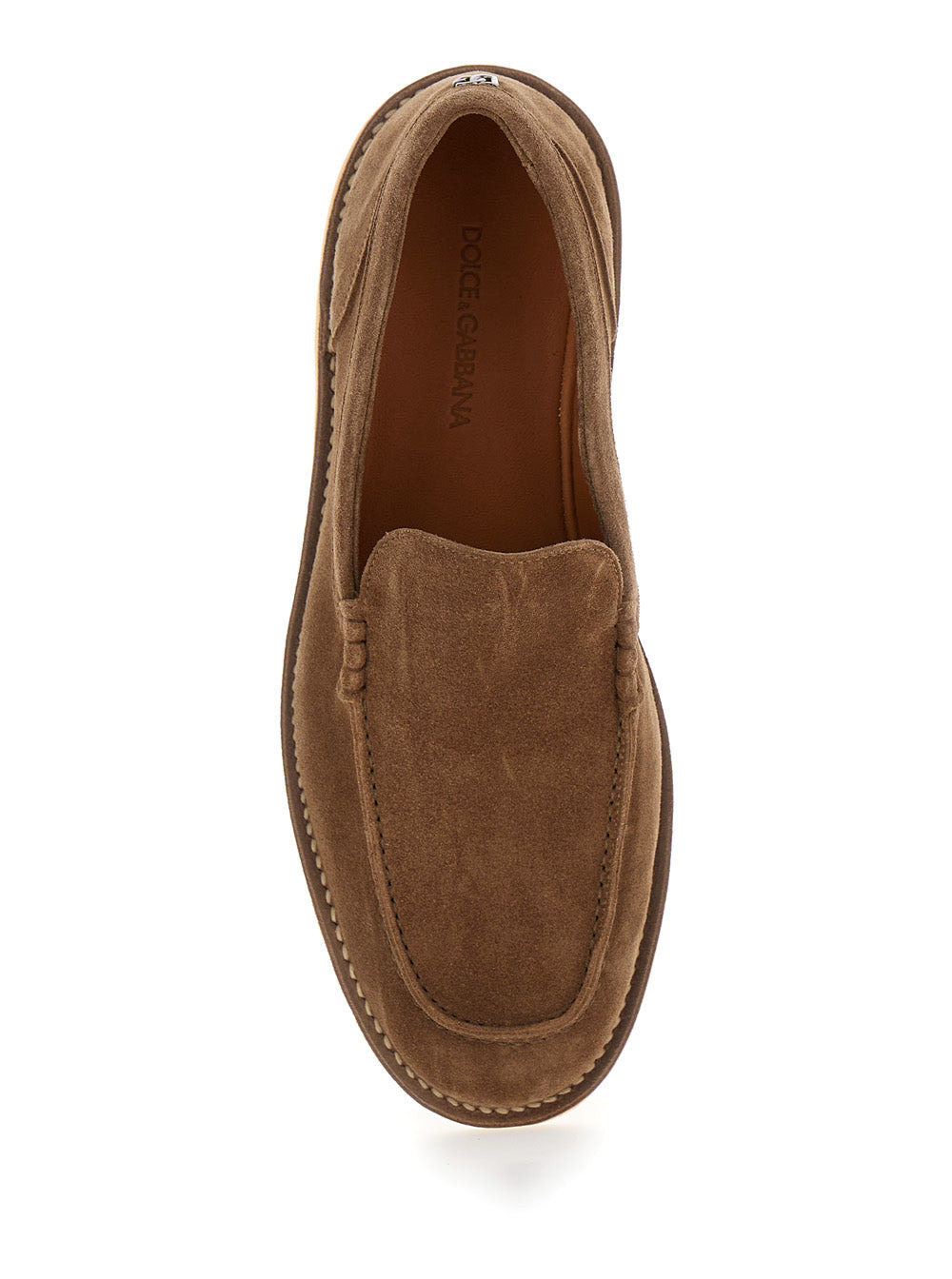 Dolce & Gabbana Men 'New Florio Ideal' Brown Loafers With Dg Detail In Suede Man - 4