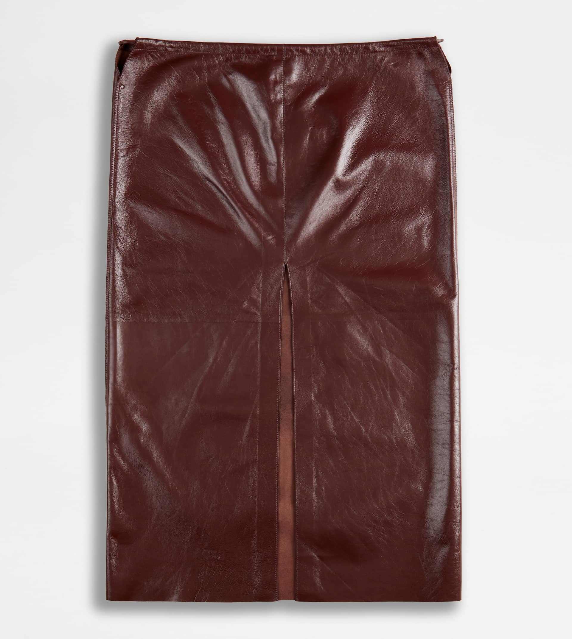 SKIRT IN LEATHER - BROWN - 6