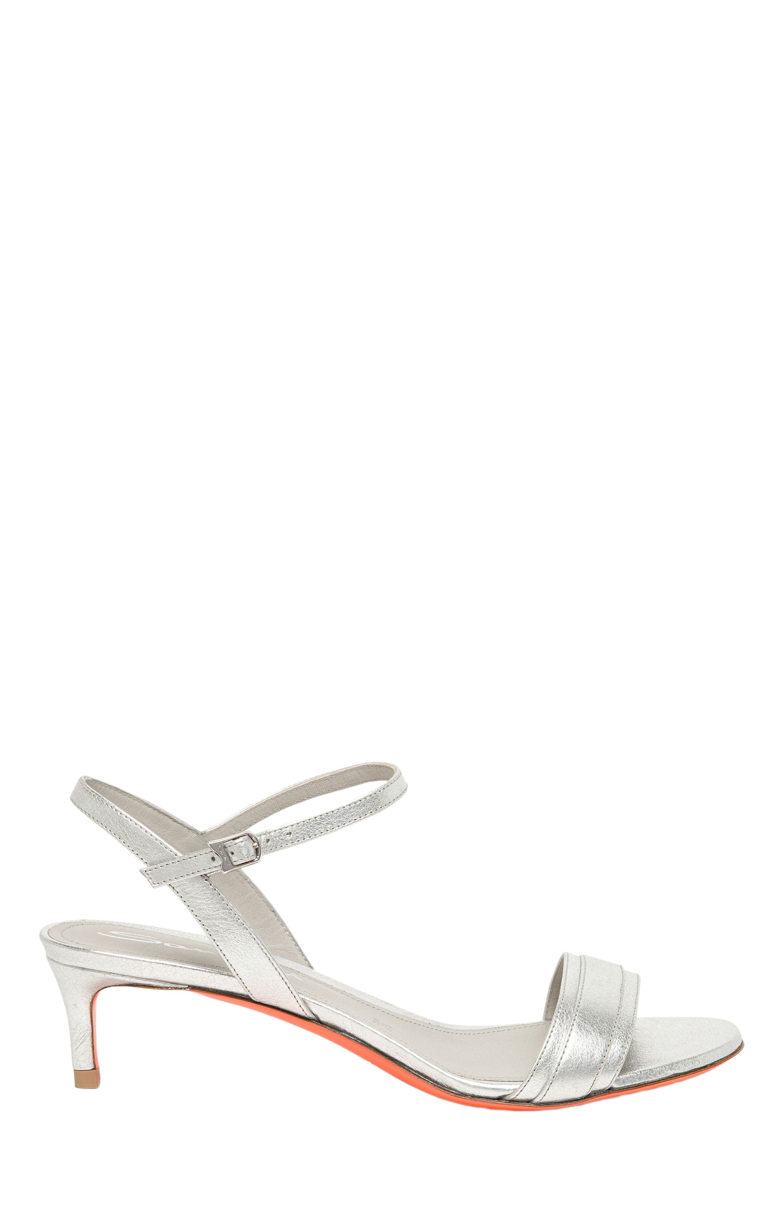 Santoni Women's mid-heel sandal in Silver at Nordstrom - 1