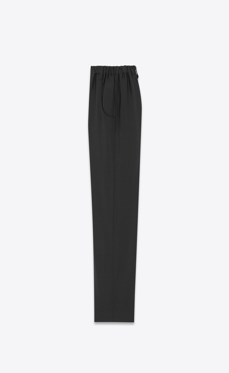 saint laurent high-waisted pants in viscose and ramie outlook
