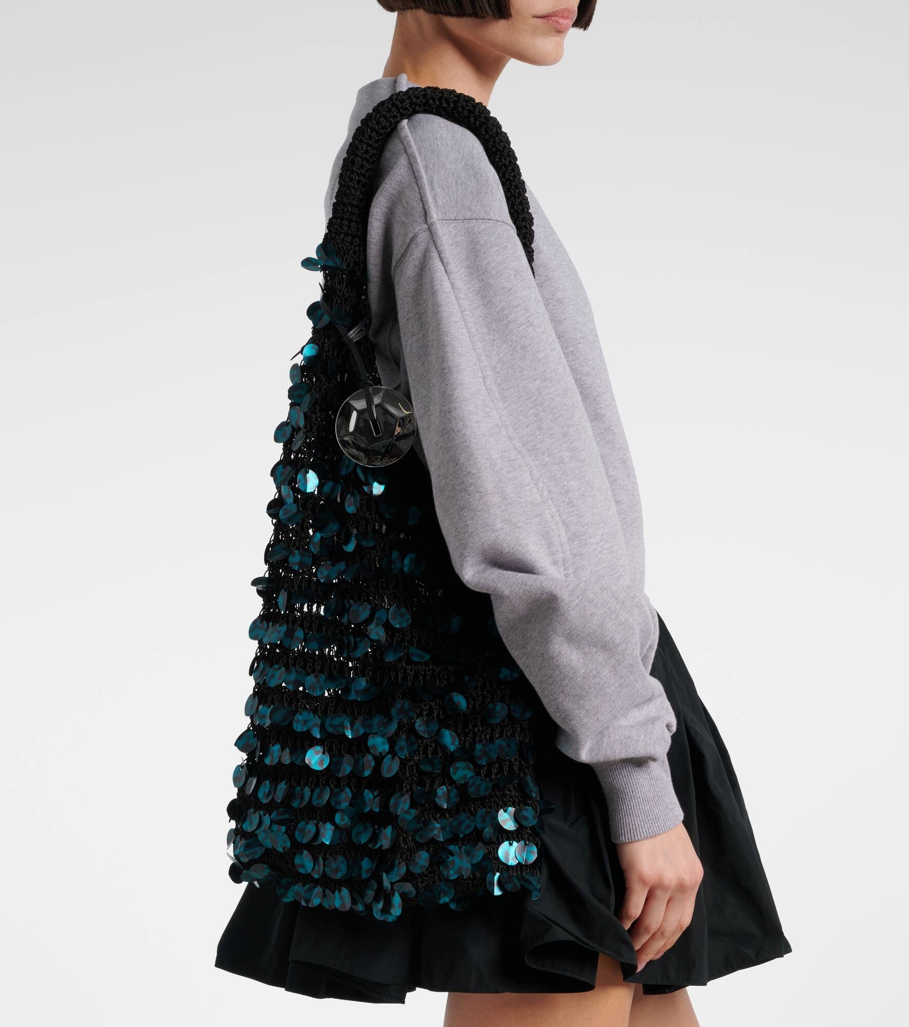 Sequined mesh tote bag - 2