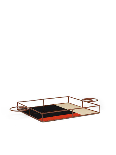 Marni MARNI MARKET RECTANGULAR TRAY IN IRON AND BEIGE, BLACK AND RED RESIN outlook