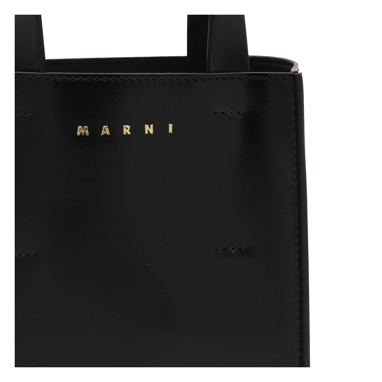 black leather museo nano bag - 4