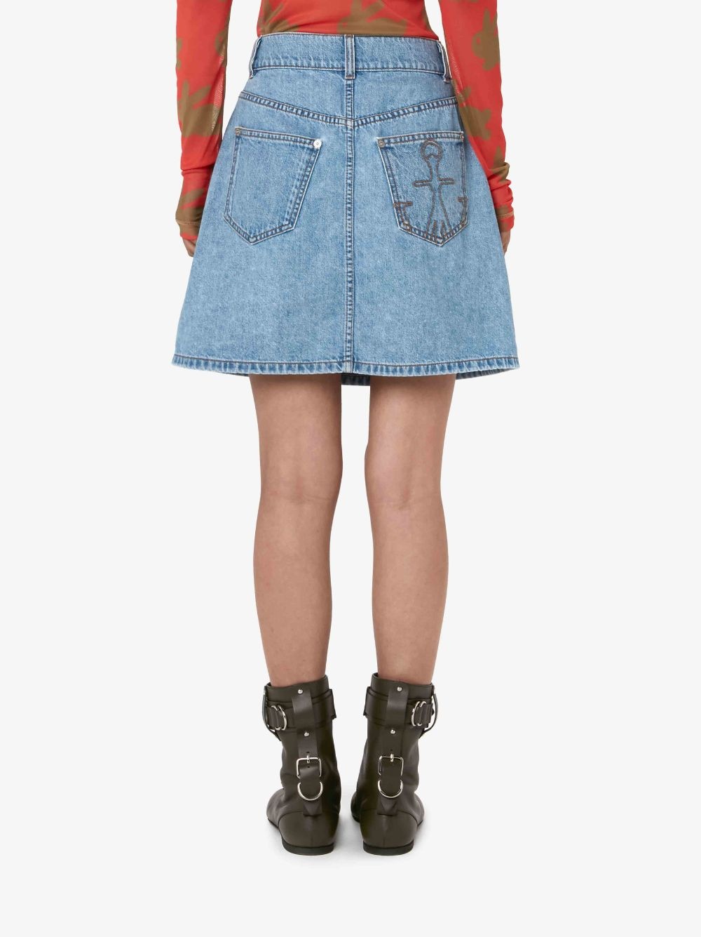 PADLOCK STRAP MINI DENIM SKIRT - 3