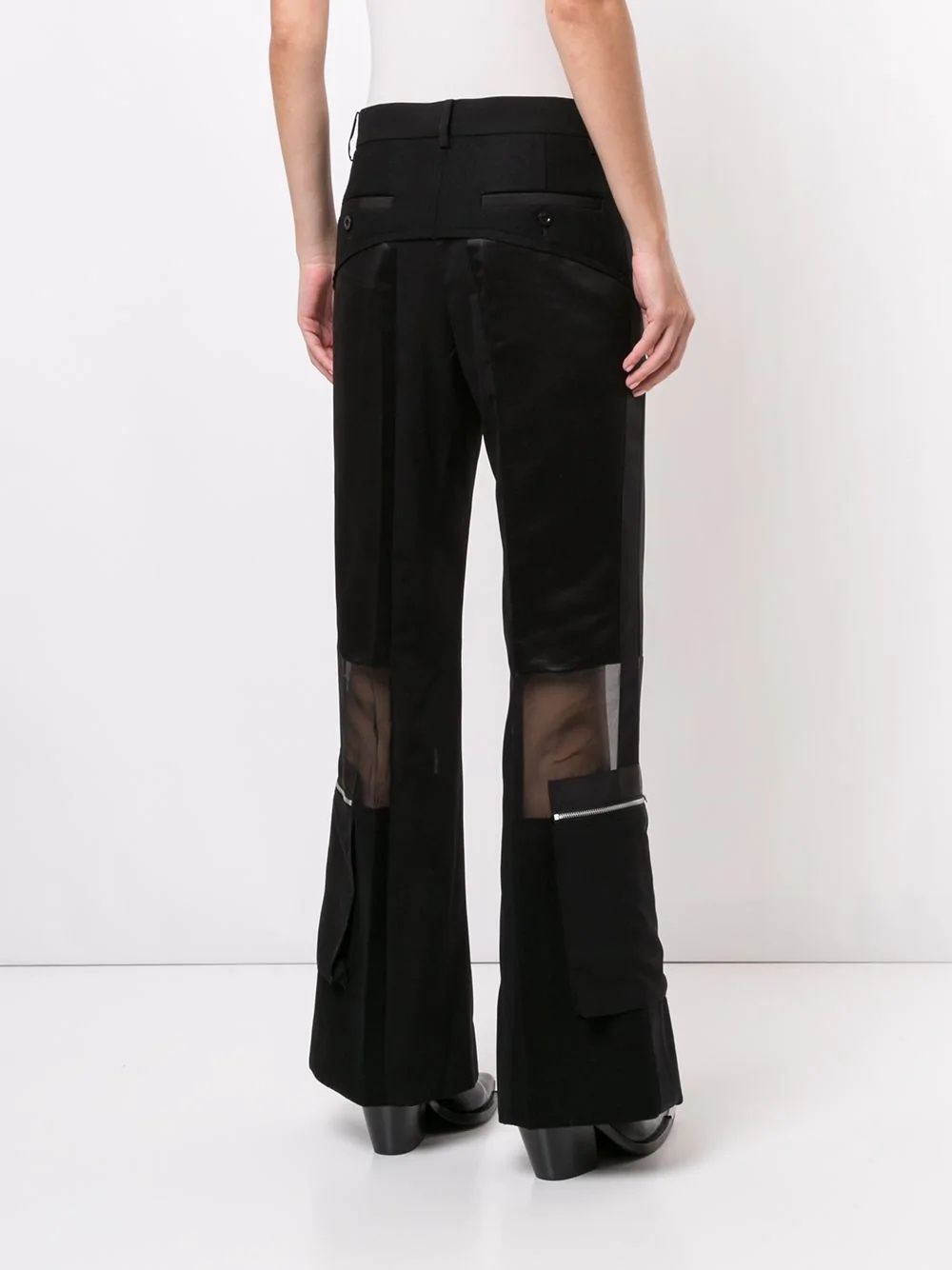 sheer panel trousers - 4