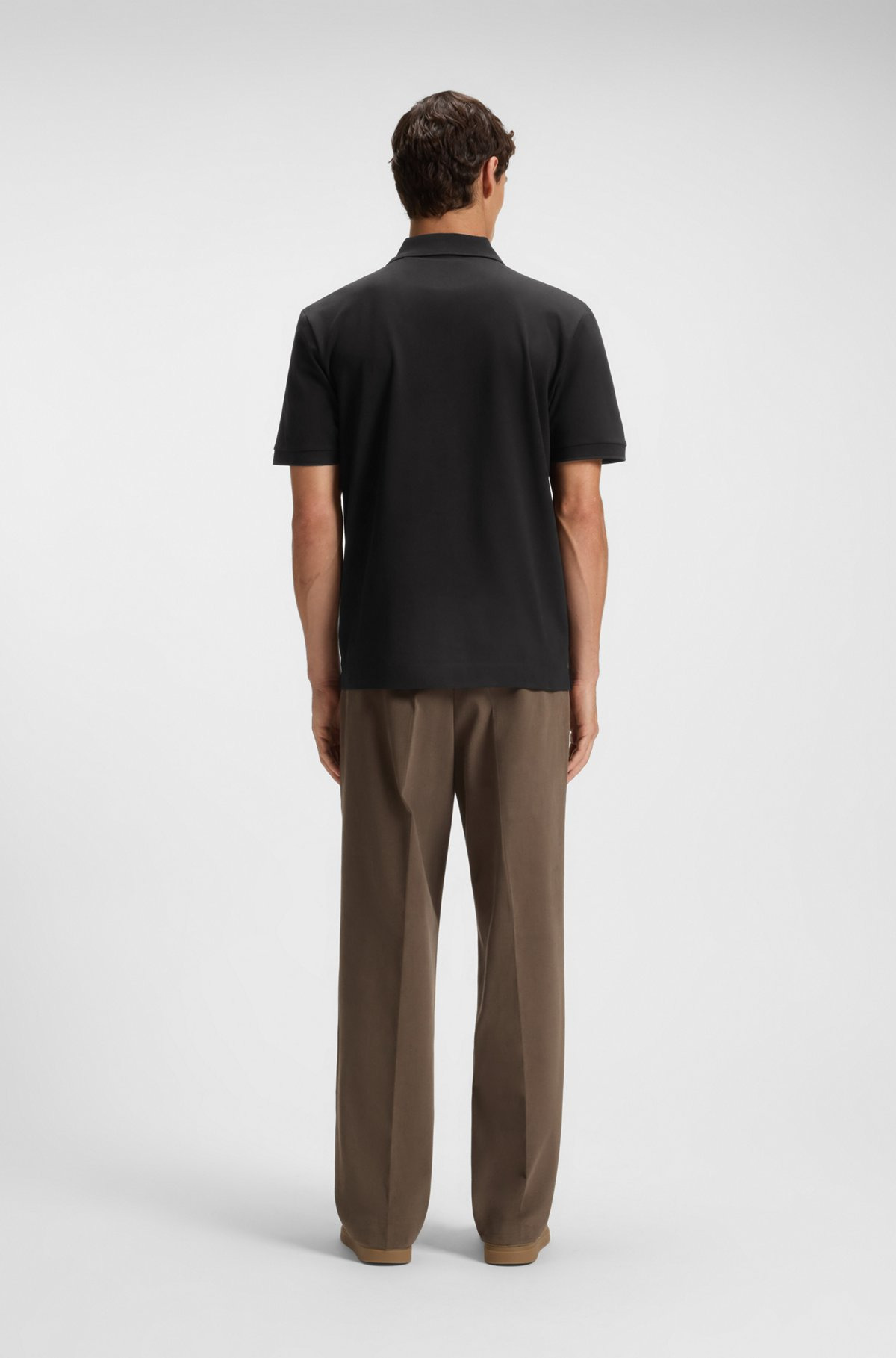 COTTON-PIQUÉ POLO SHIRT WITH DOUBLE B MONOGRAM - 5