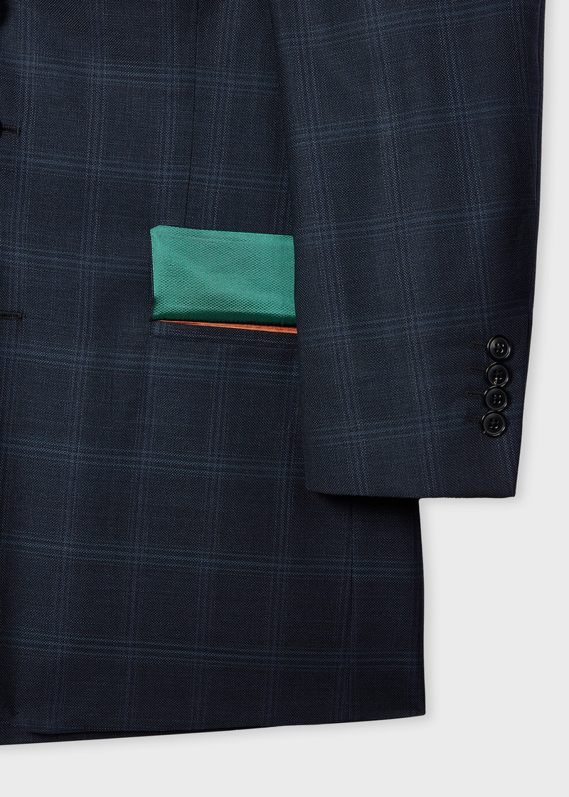 Navy Wool Check Suit 3