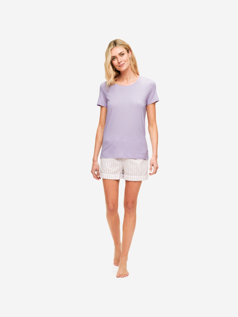 Women's T-Shirt Lara Micro Modal Stretch Lilac - 3