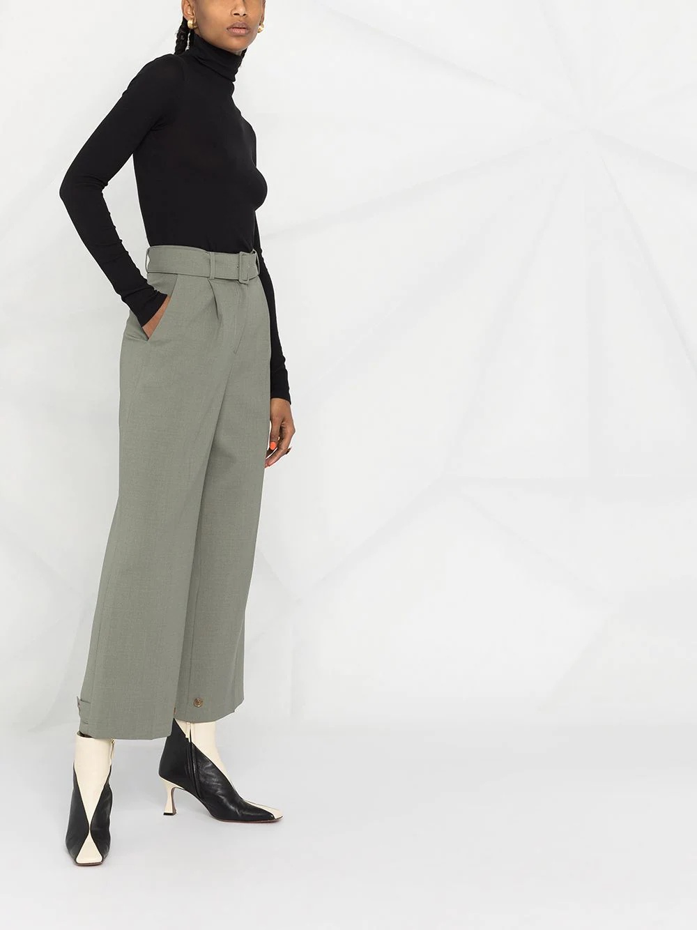 roll-neck cotton blouse - 4