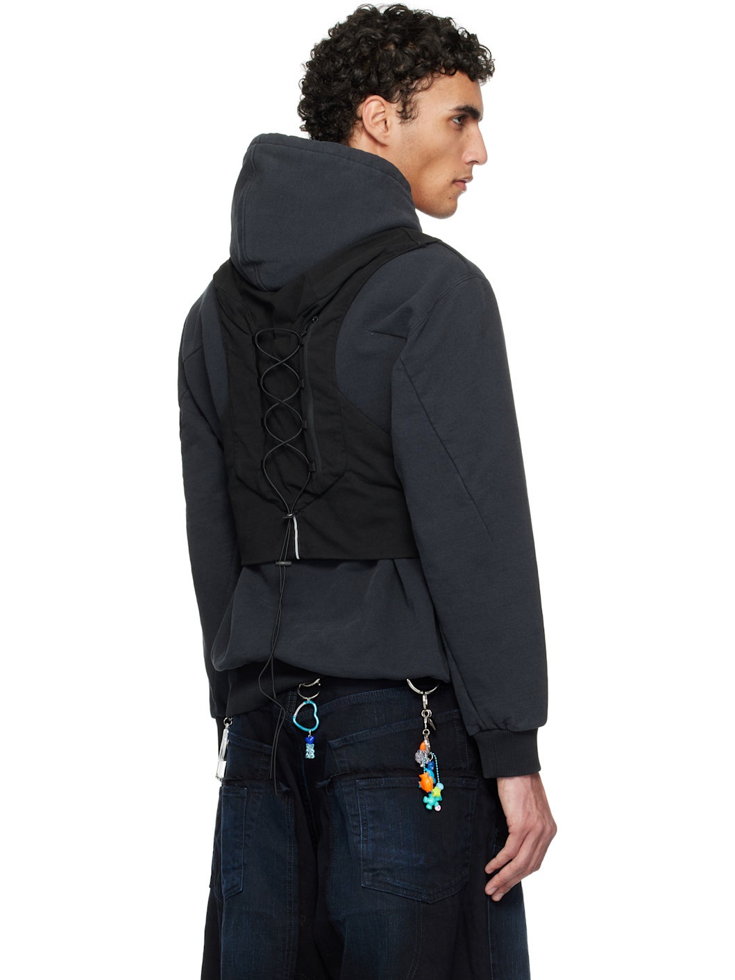 Black Trail Vest Hoodie - 3
