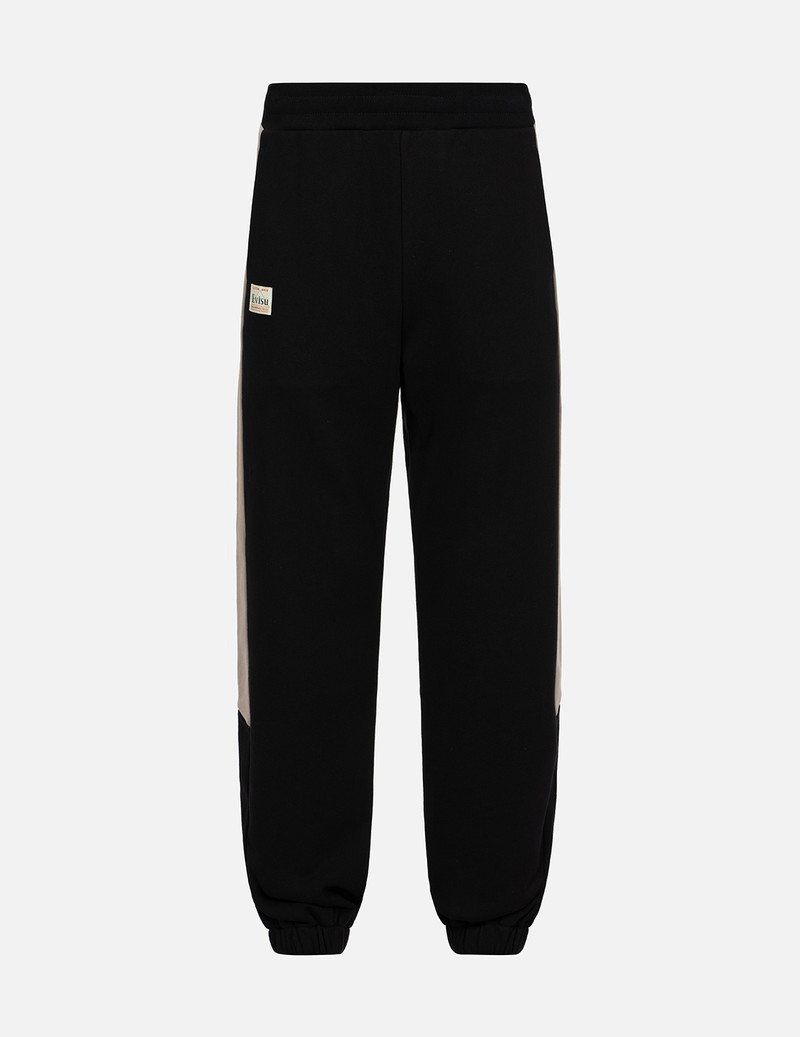 FAIR ISLE PATTERN KAMON EMBROIDERY COLOR-BLOCKING STRAIGHT FIT SWEATPANTS 2