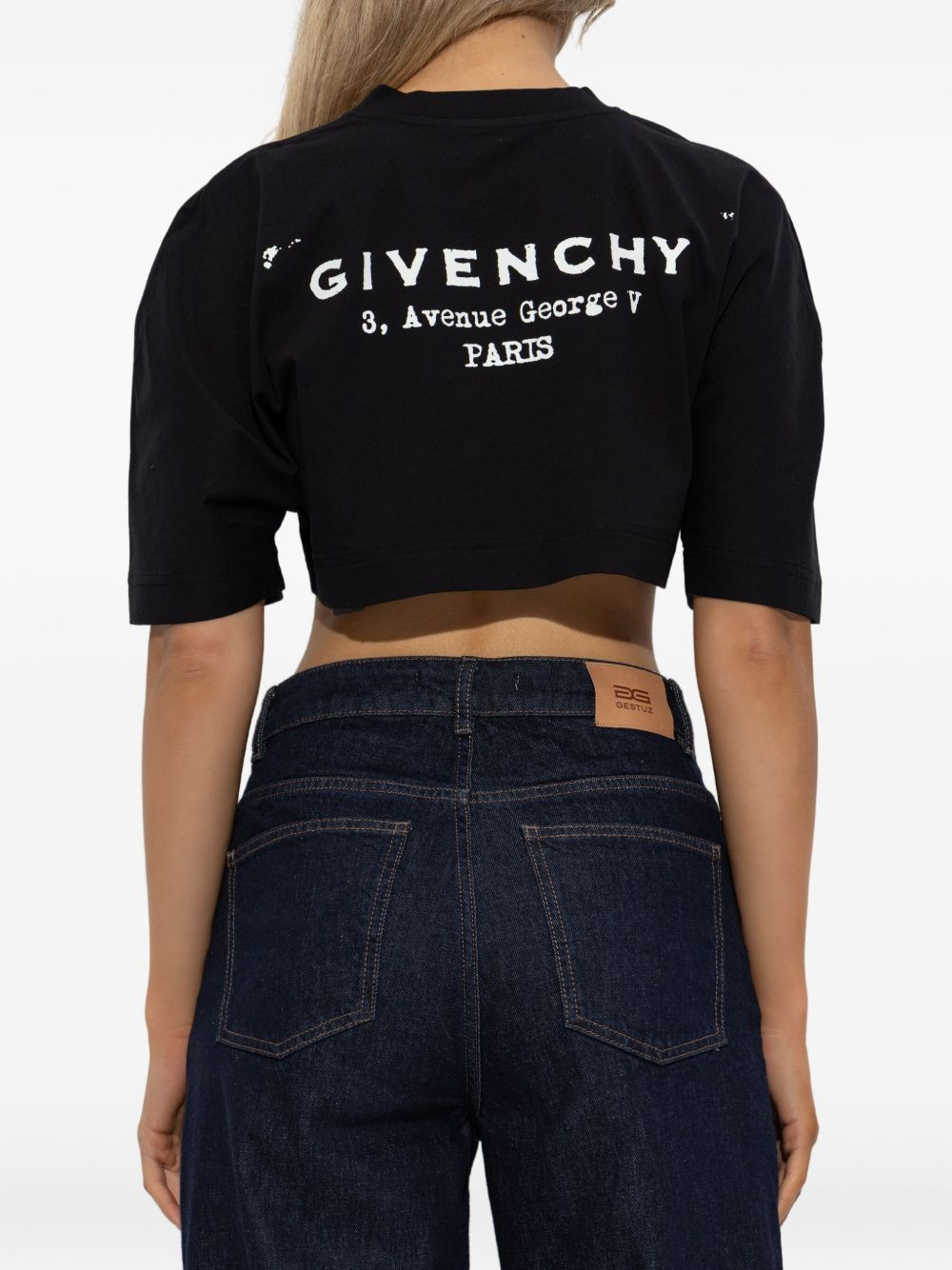 logo-print cropped top - 4
