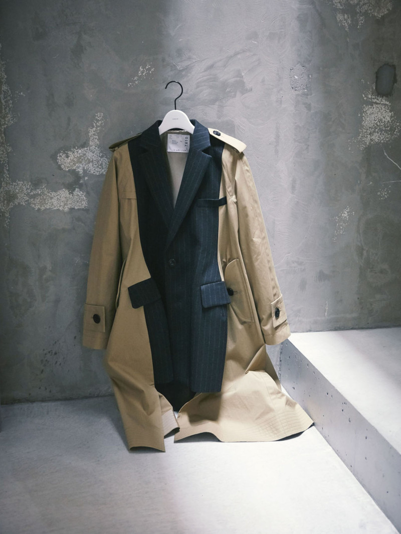 sacai Chalk Stripe x Cotton Coating Coat outlook