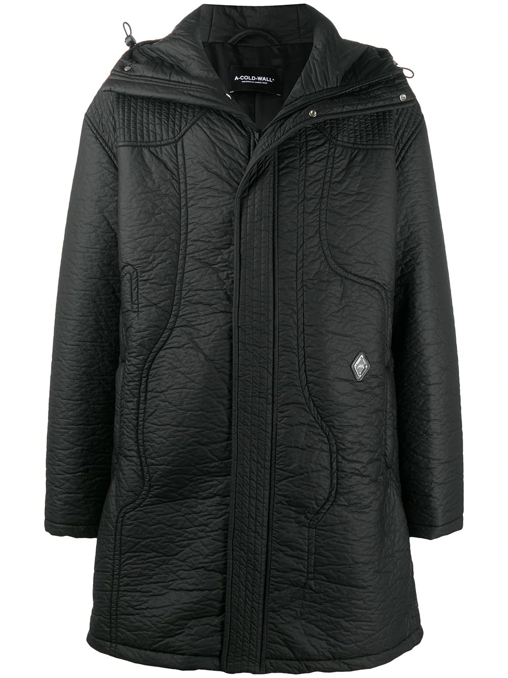 hooded mid-length parka - 1