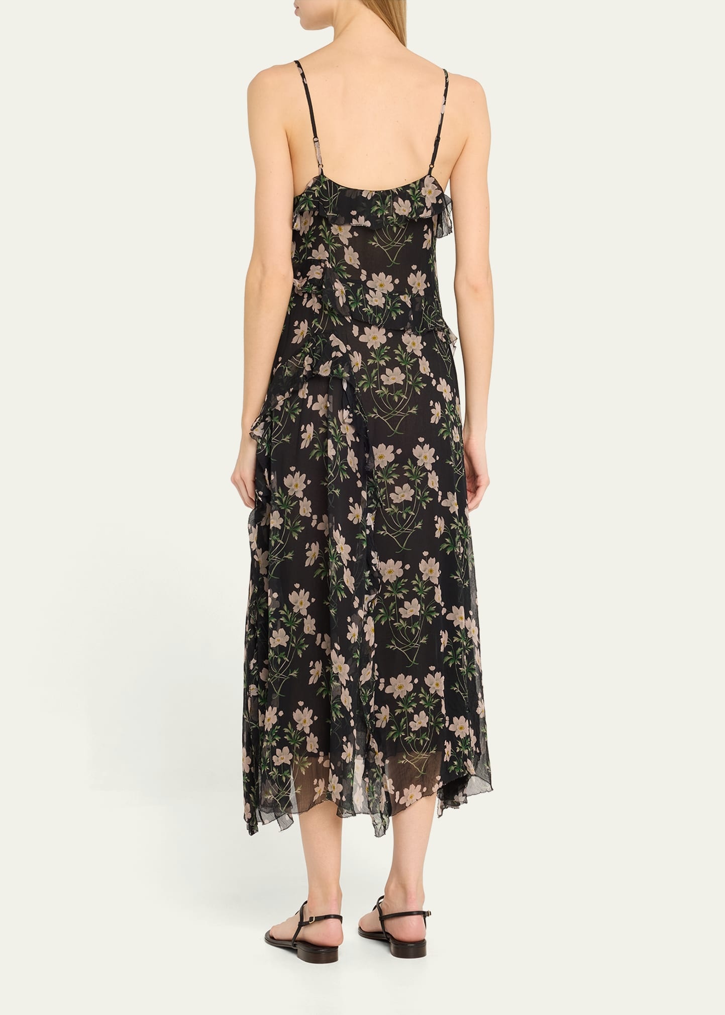 Elizabeth Floral-Print Ruffle Midi Dress - 3