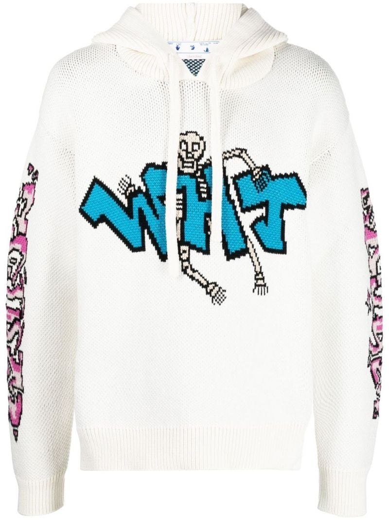 Off white hoodie graffiti hotsell