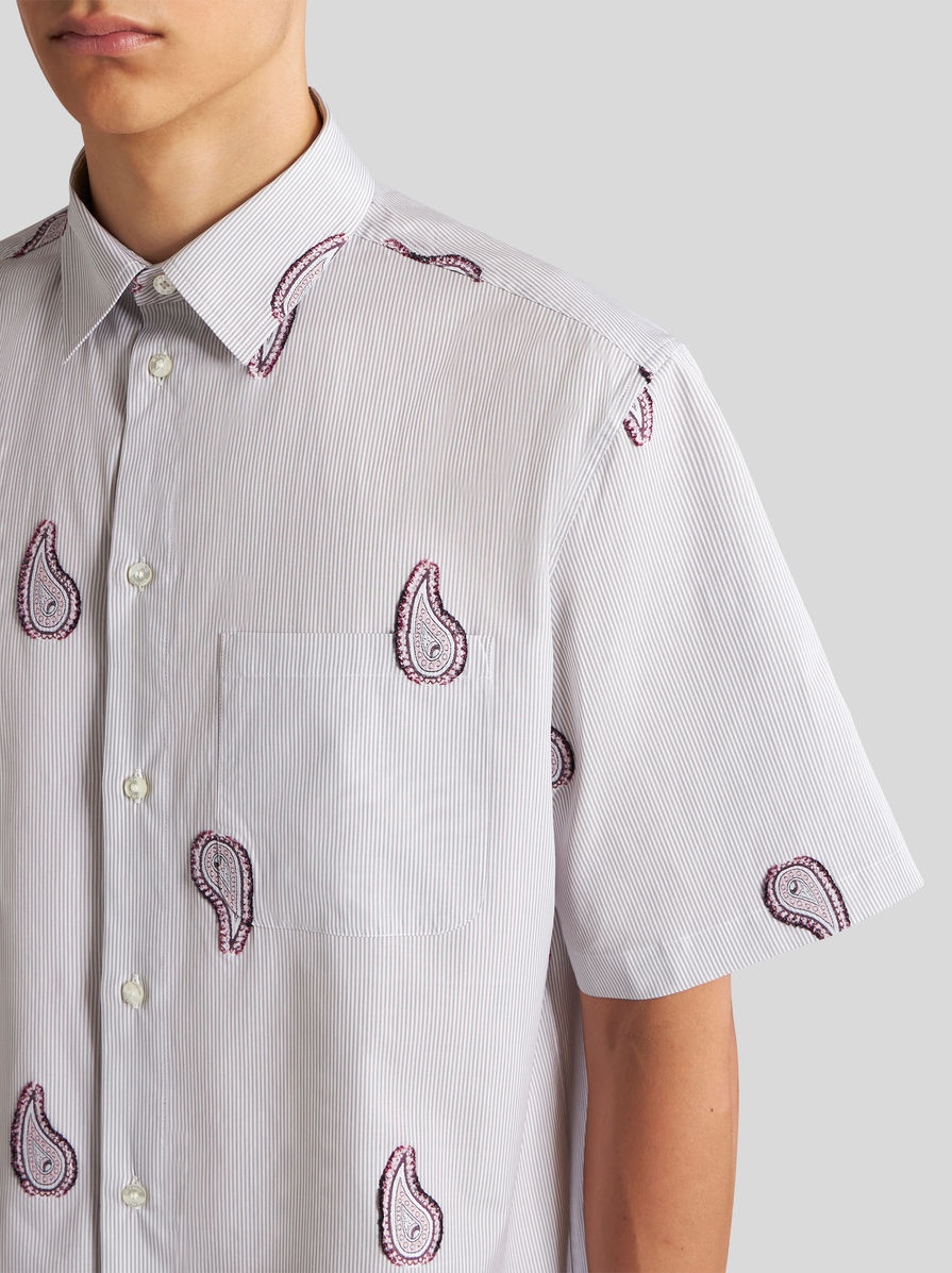 STRIPED SHIRT WITH PAISLEY EMBROIDERY - 3