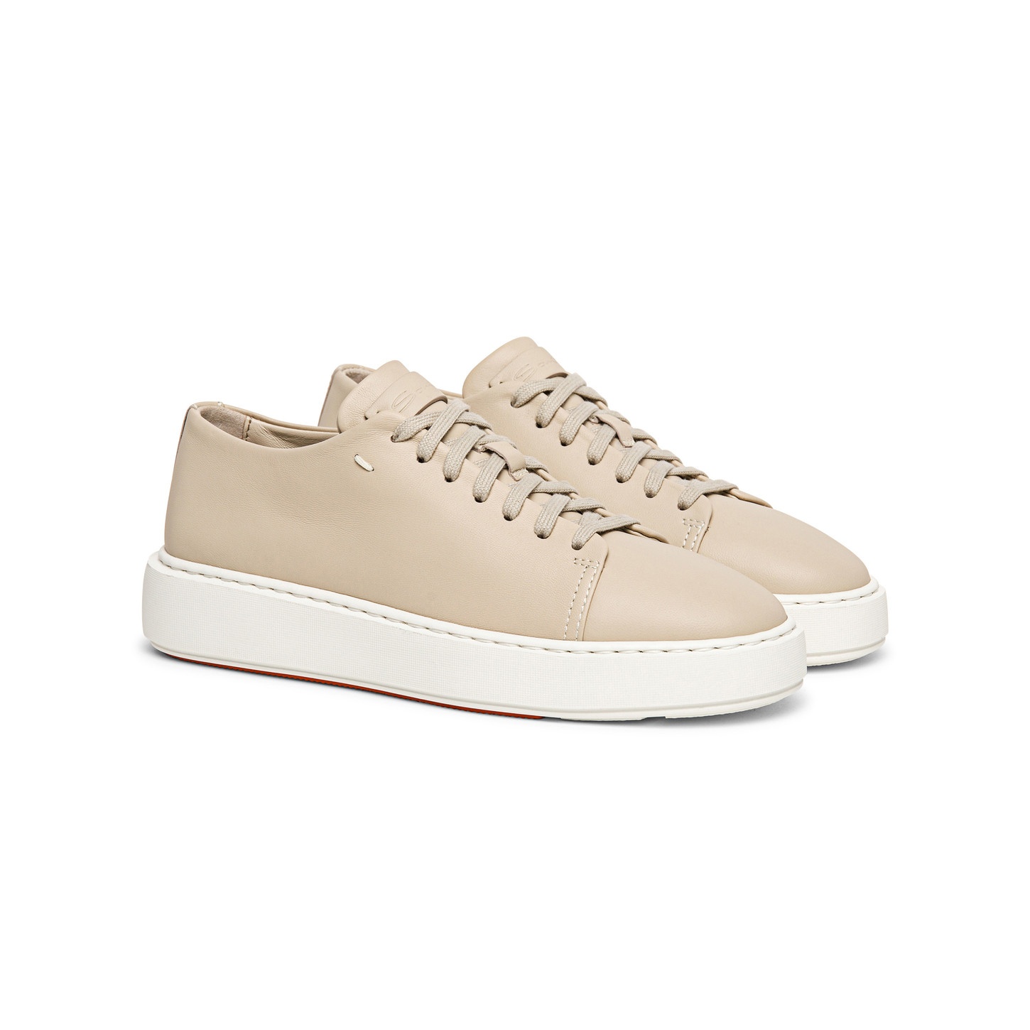 Women’s beige leather sneaker - 2