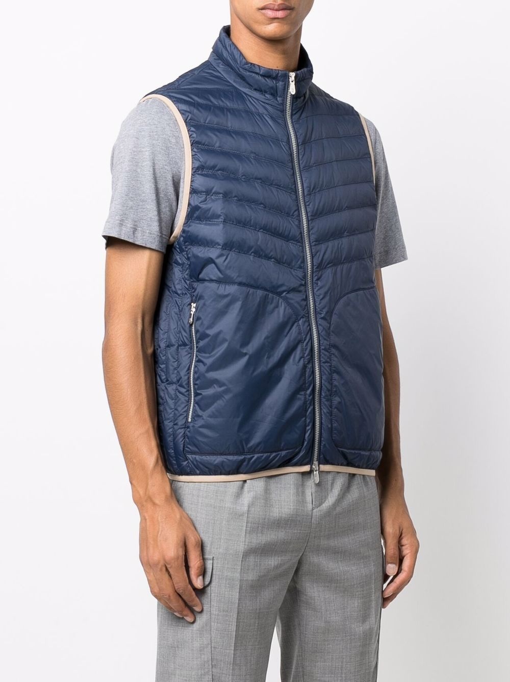 quilted-finish down gilet - 3