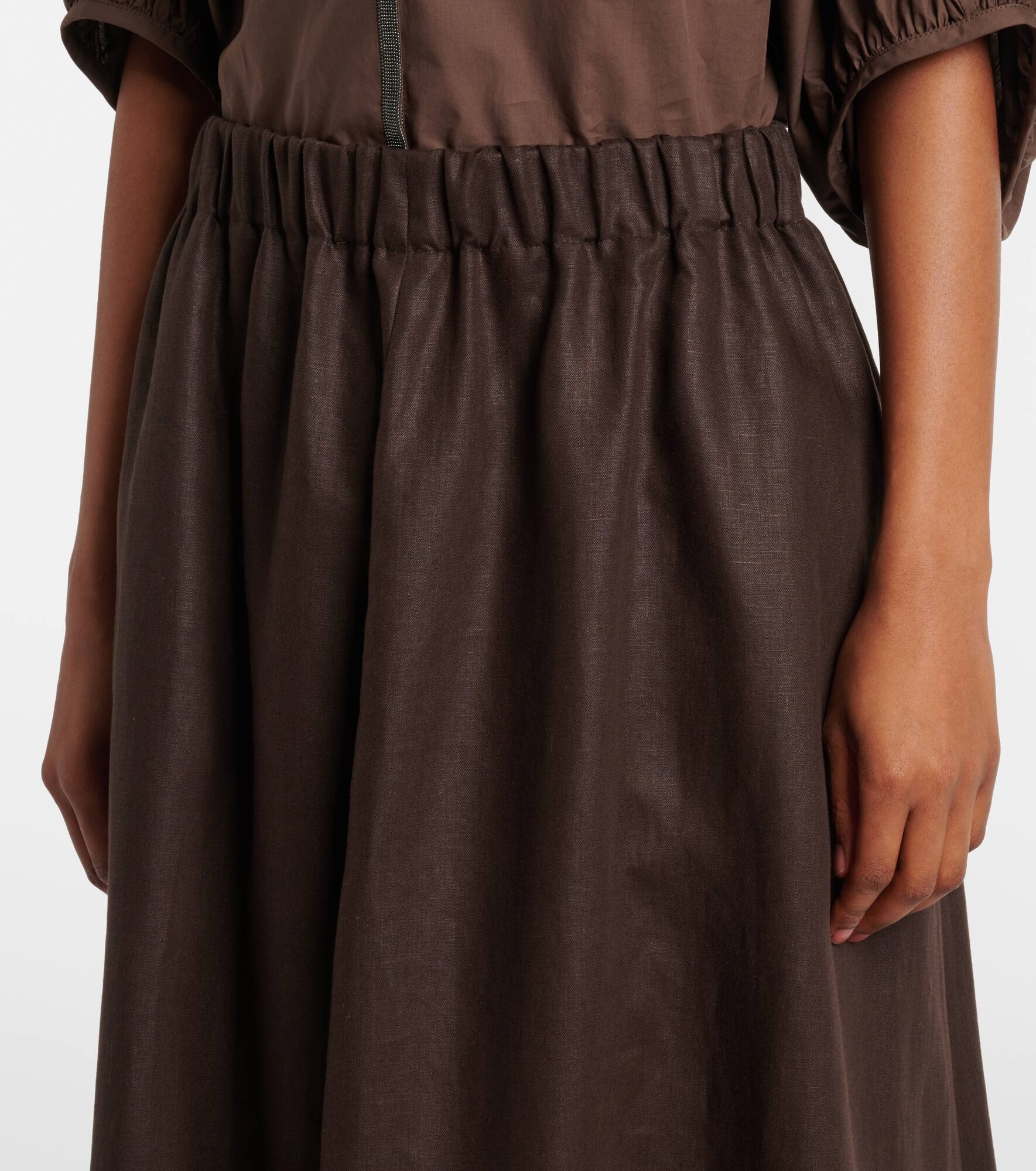 Linen midi skirt - 4