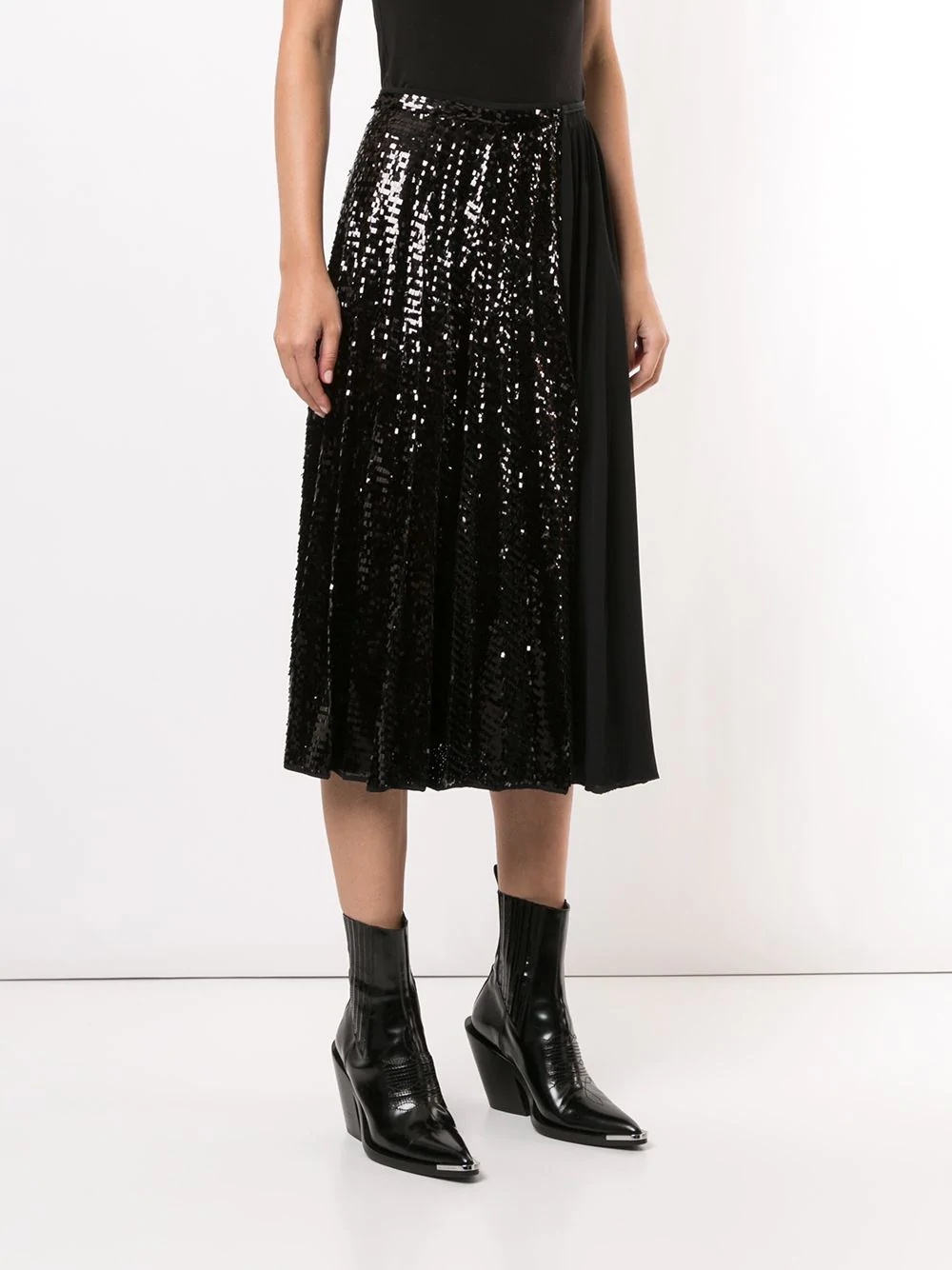 sequin panel pleated skirt - 3