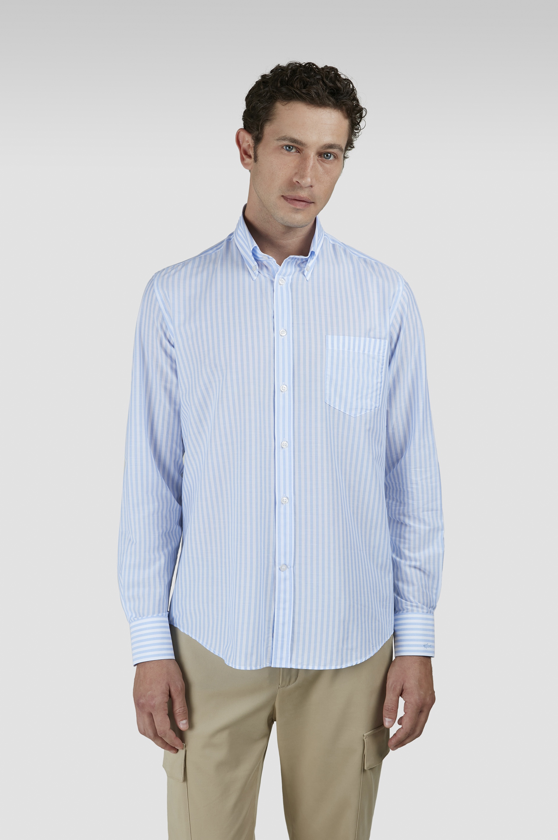 COTTON SHIRT WITH STRIPED PATTERN - 6