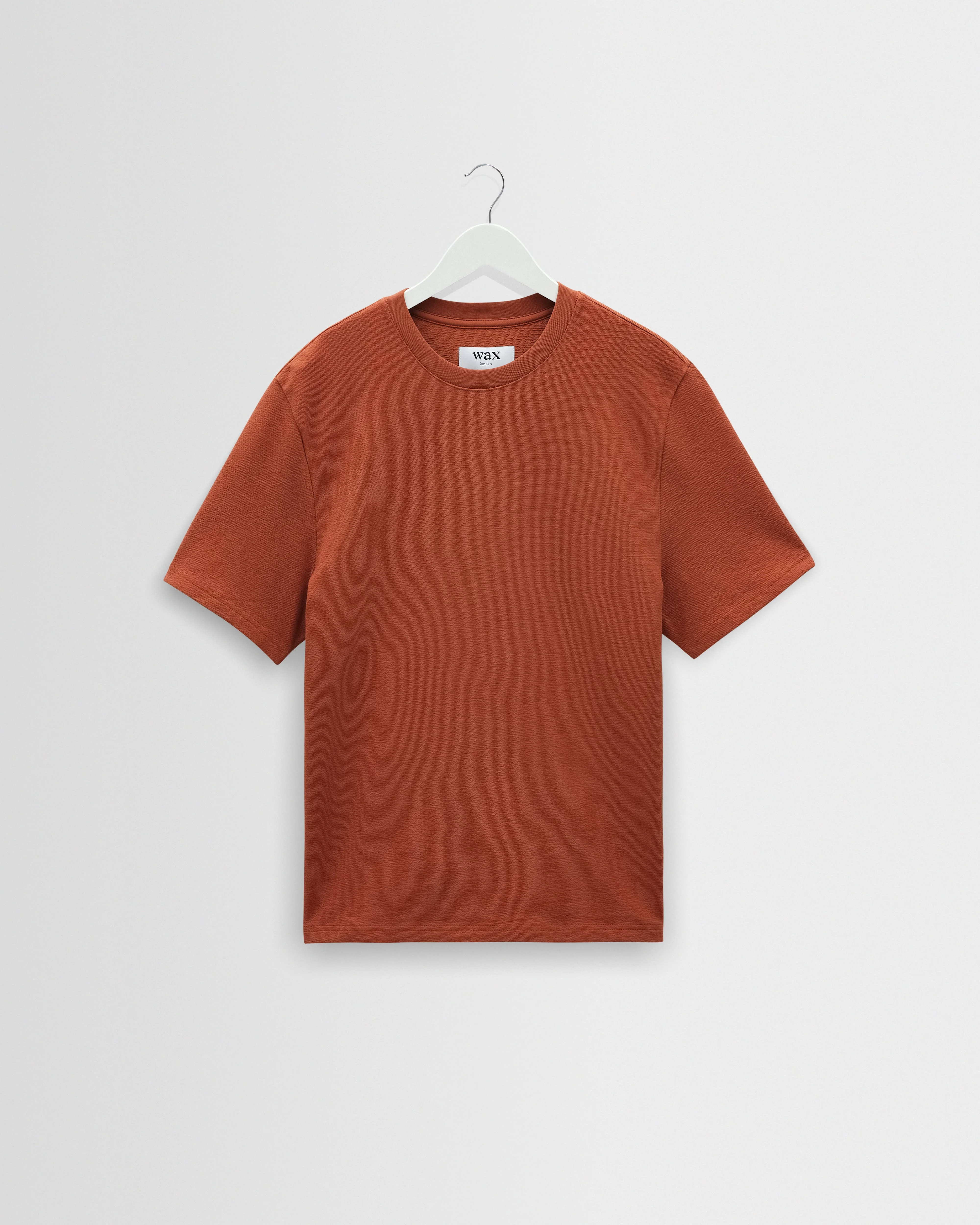 Dean - Rust Textured Organic Cotton T-Shirt - 1