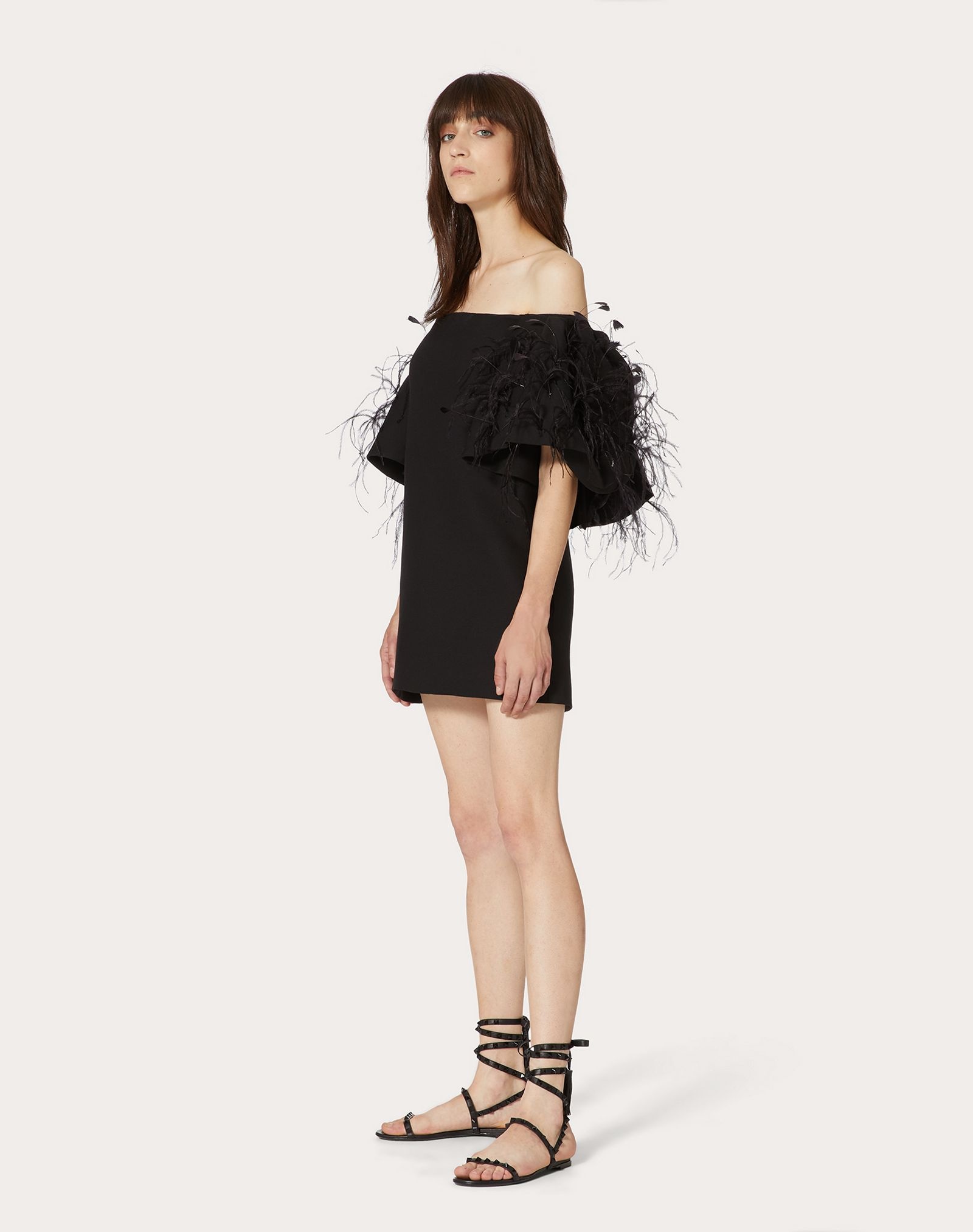 Short Embroidered Crepe Couture Dress - 2