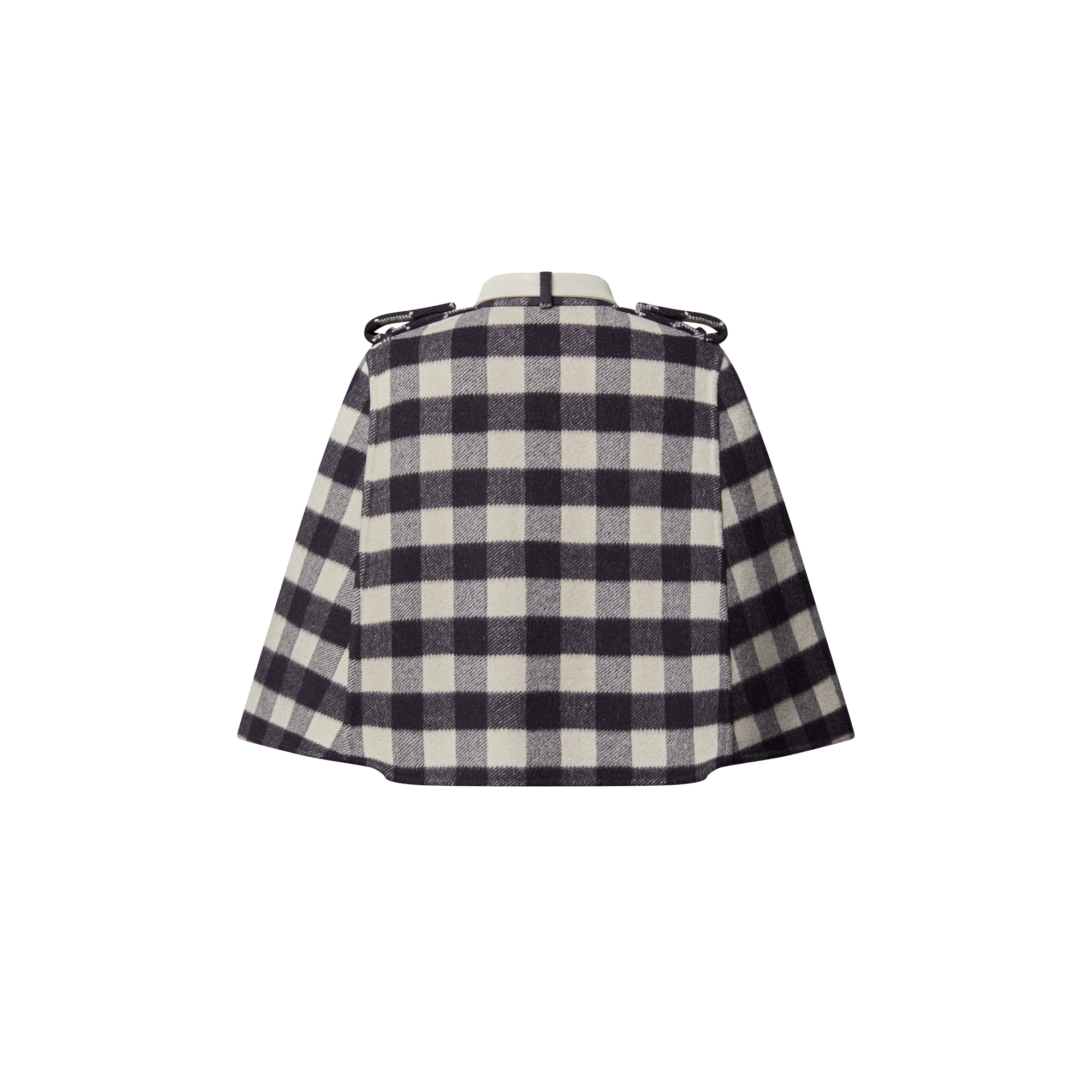 Double Face Check Cape - 3