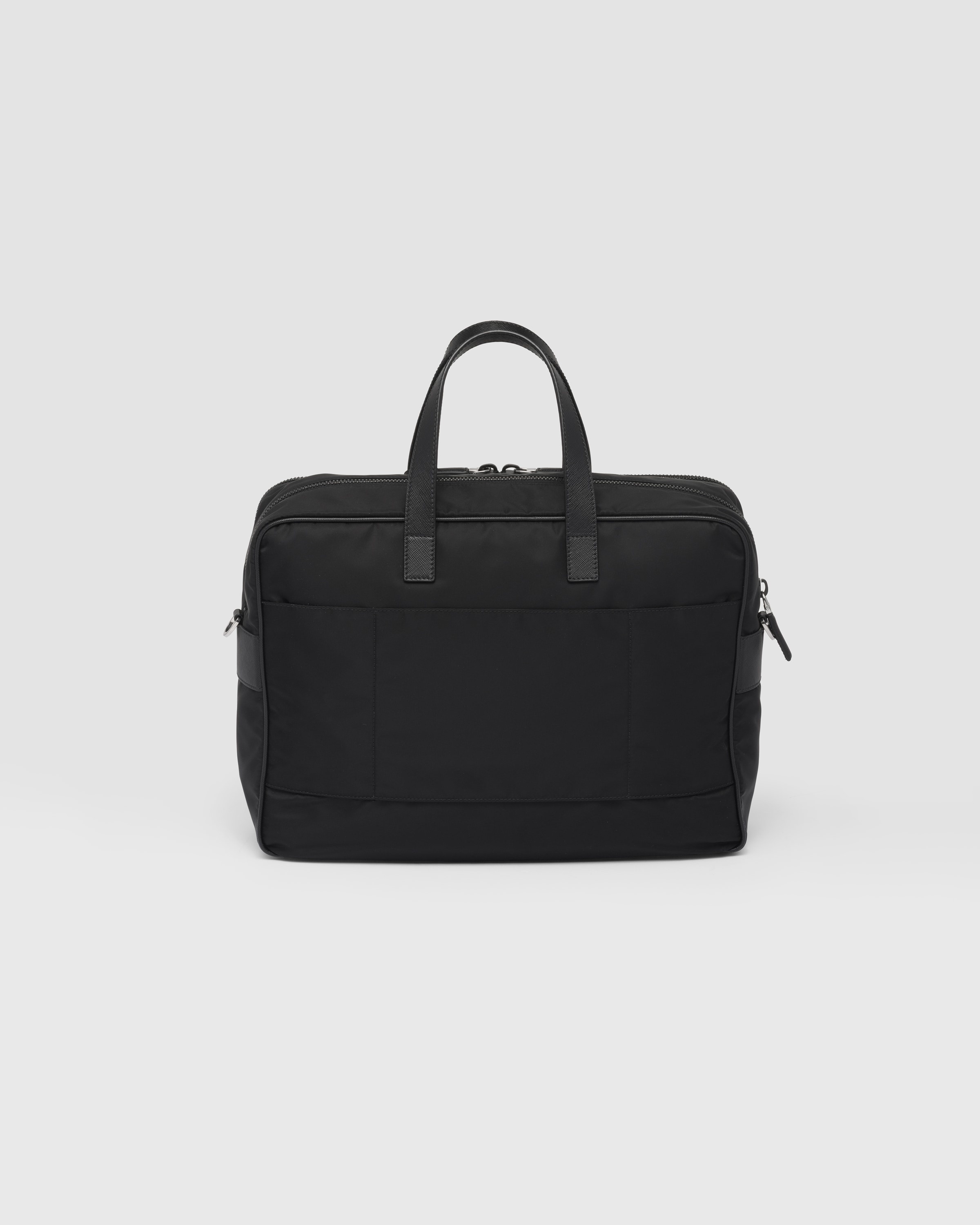 Re-Nylon and Saffiano leather briefcase - 4