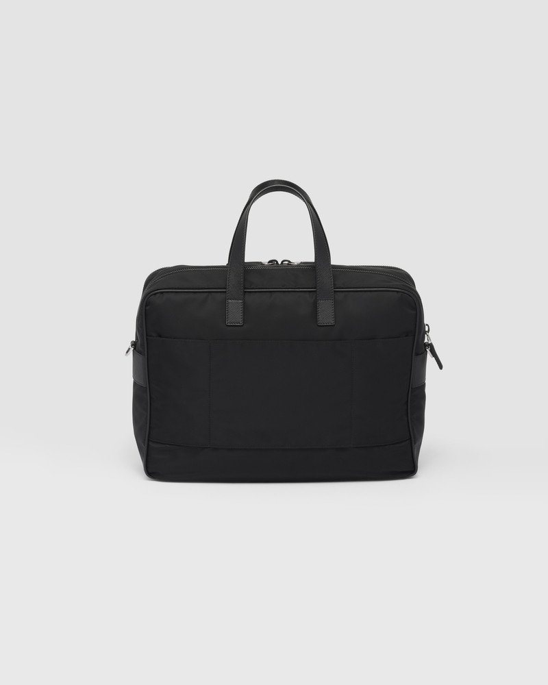 Re-Nylon and Saffiano leather briefcase 4