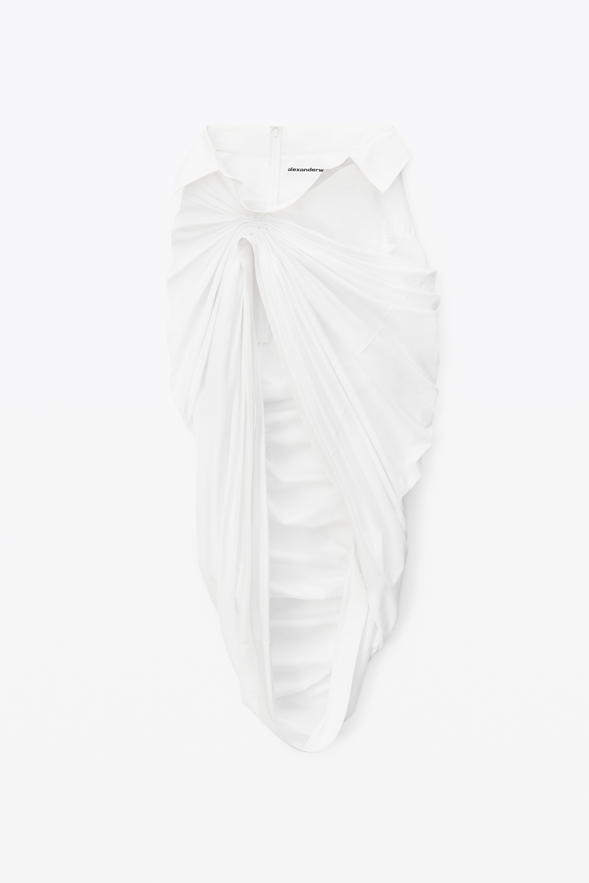 ASYMMETRICAL SKIRT IN STRETCH COTTON - 1