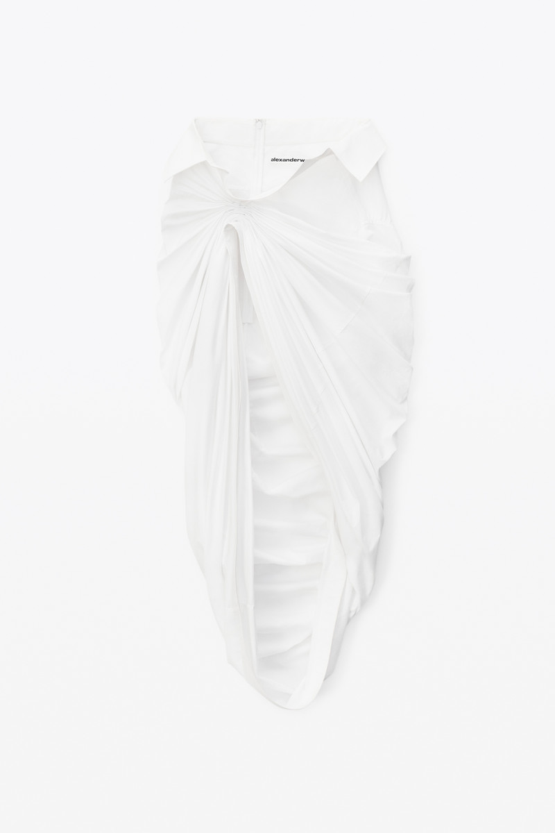 ASYMMETRICAL SKIRT IN STRETCH COTTON 1