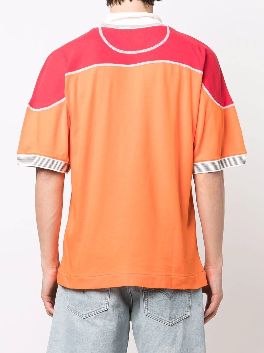 logo-print panelled T-shirt - 4