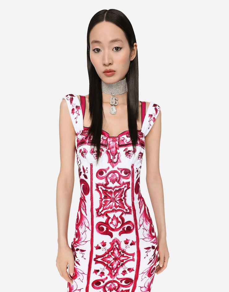 Majolica-print terrycloth midi dress - 4