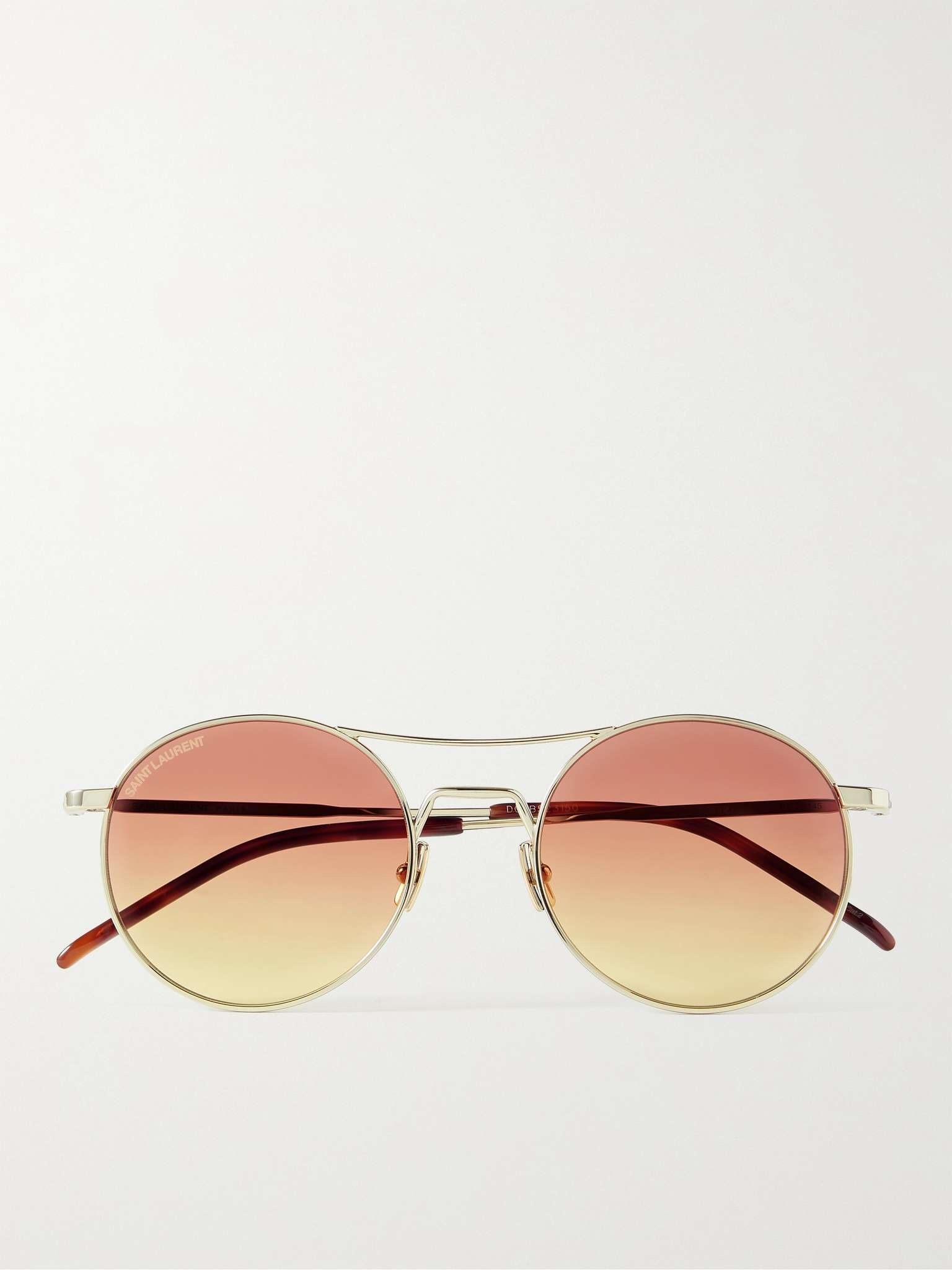 Round-Frame Gold-Tone Sunglasses - 1