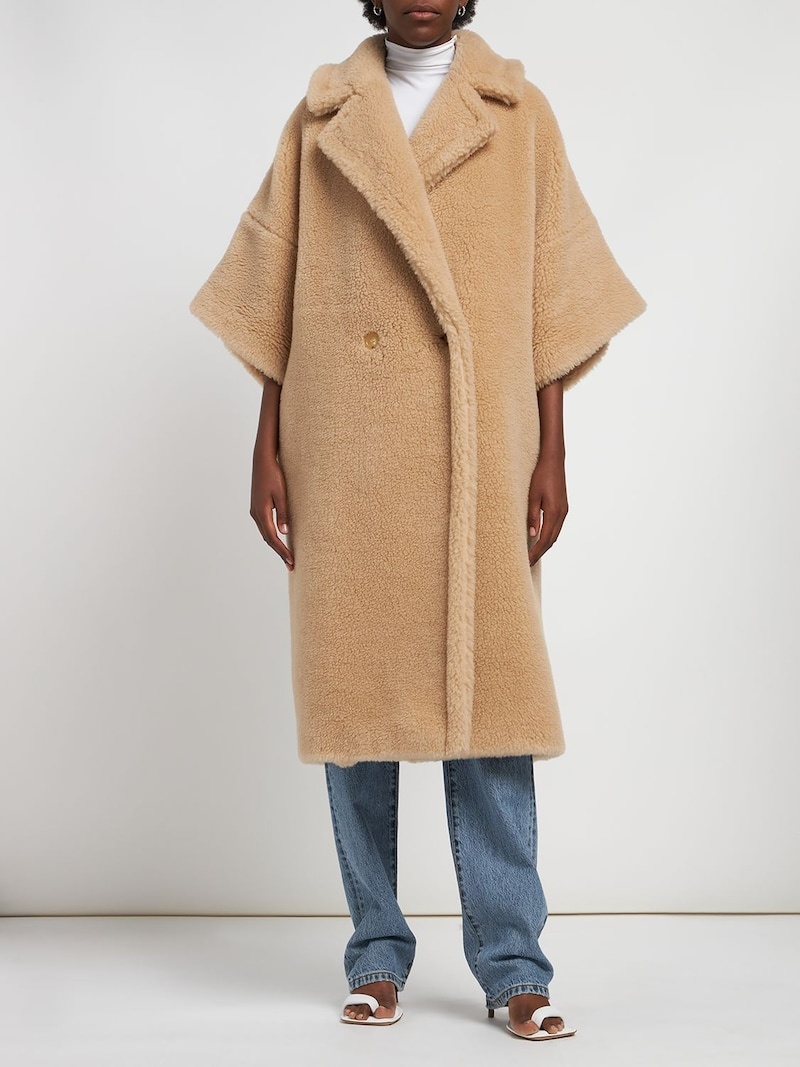 Max Mara PRIMO CAMEL BLEND 3/4 SLEEVE LONG COAT luisaviaroma