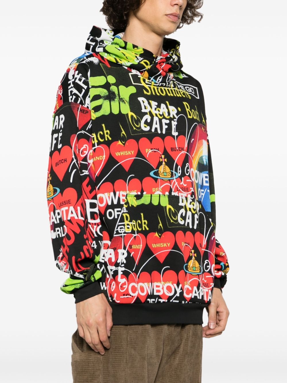 Orb graphic-print jersey hoodie - 4