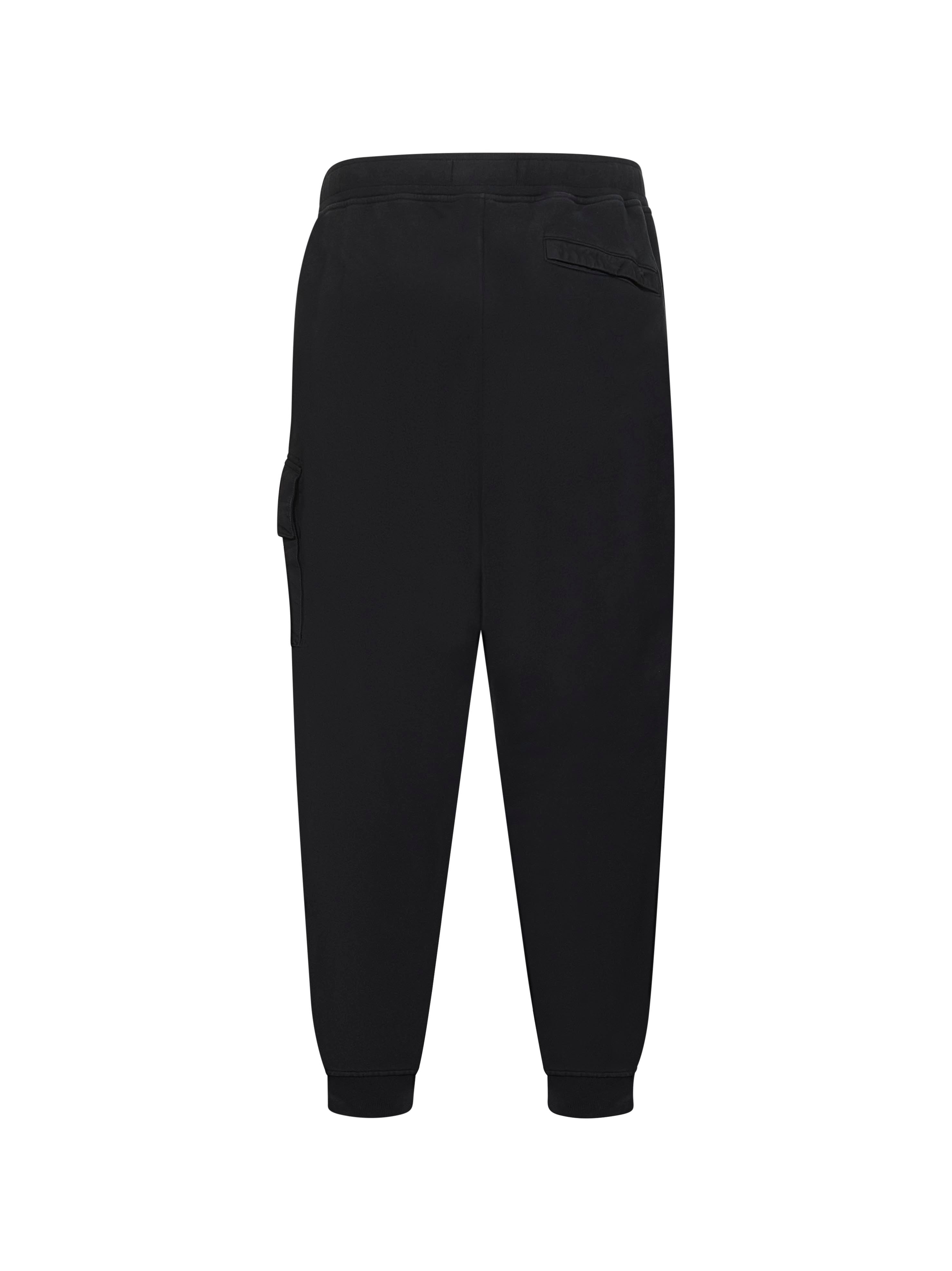 Black cotton fleece jogger trousers - 2