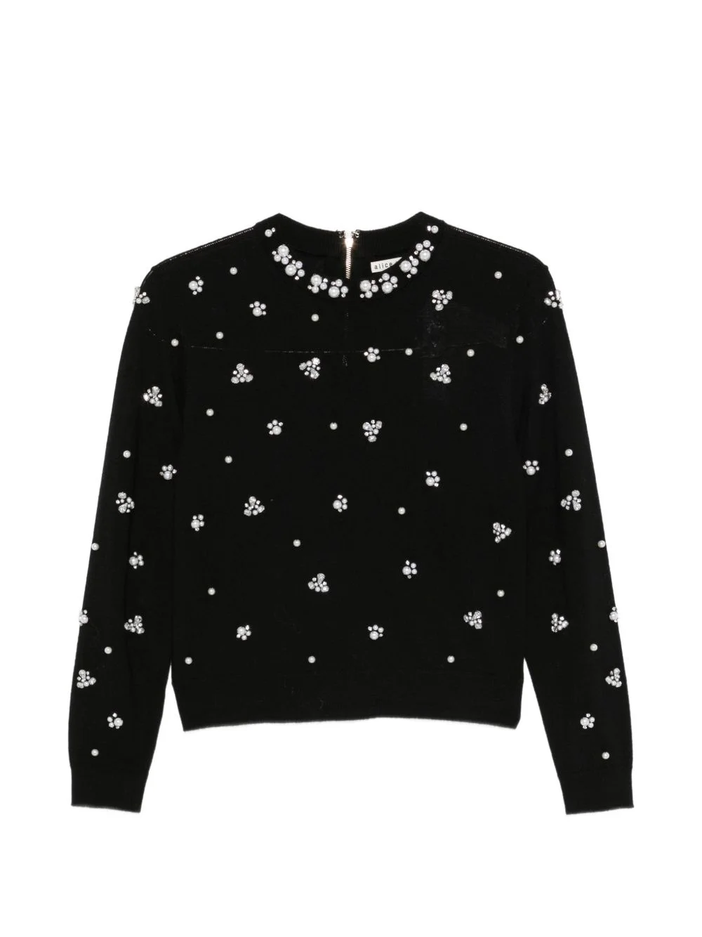 faux-pearl embellished sweater - 1